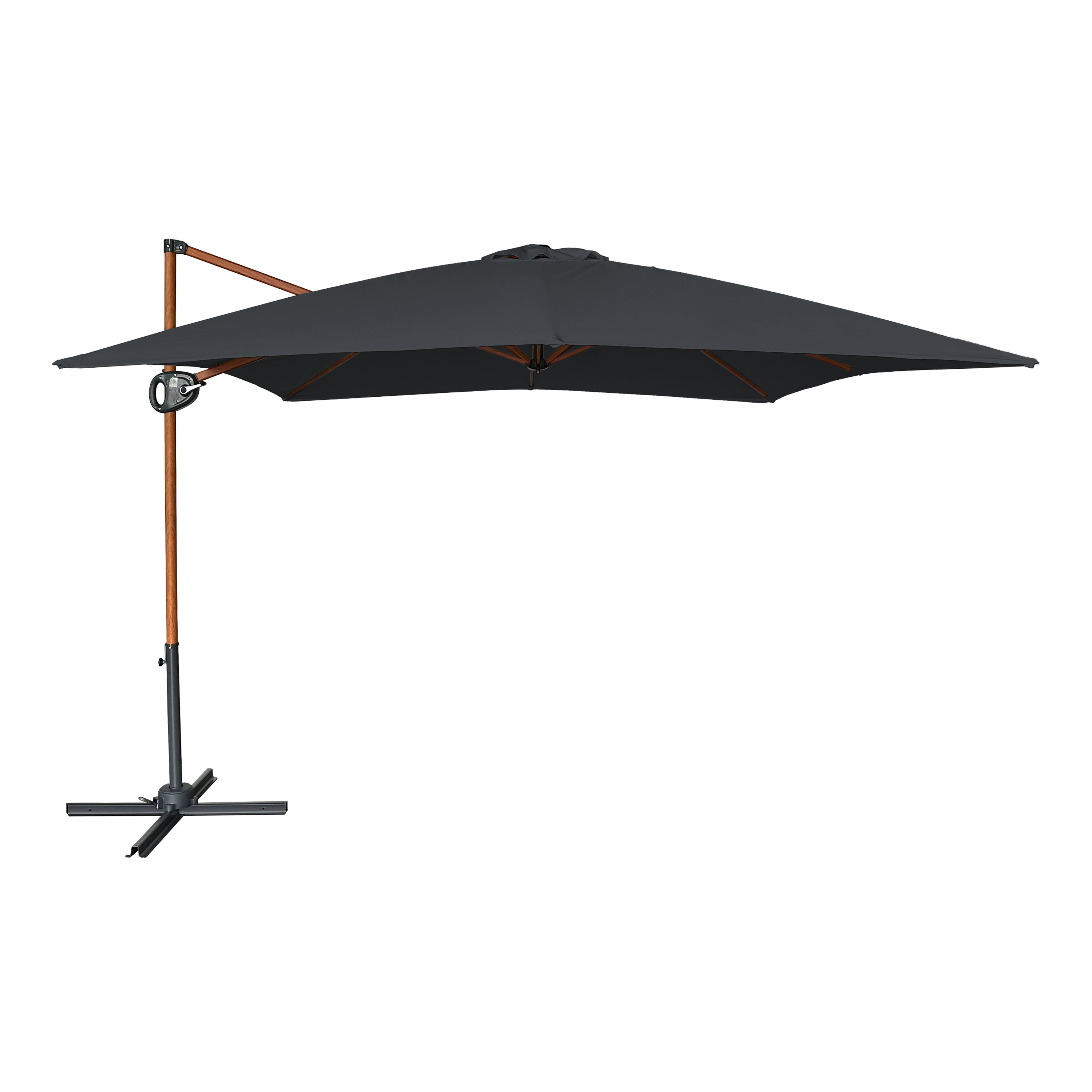Mira Floating Parasol 300x300 Wood Look/Grey