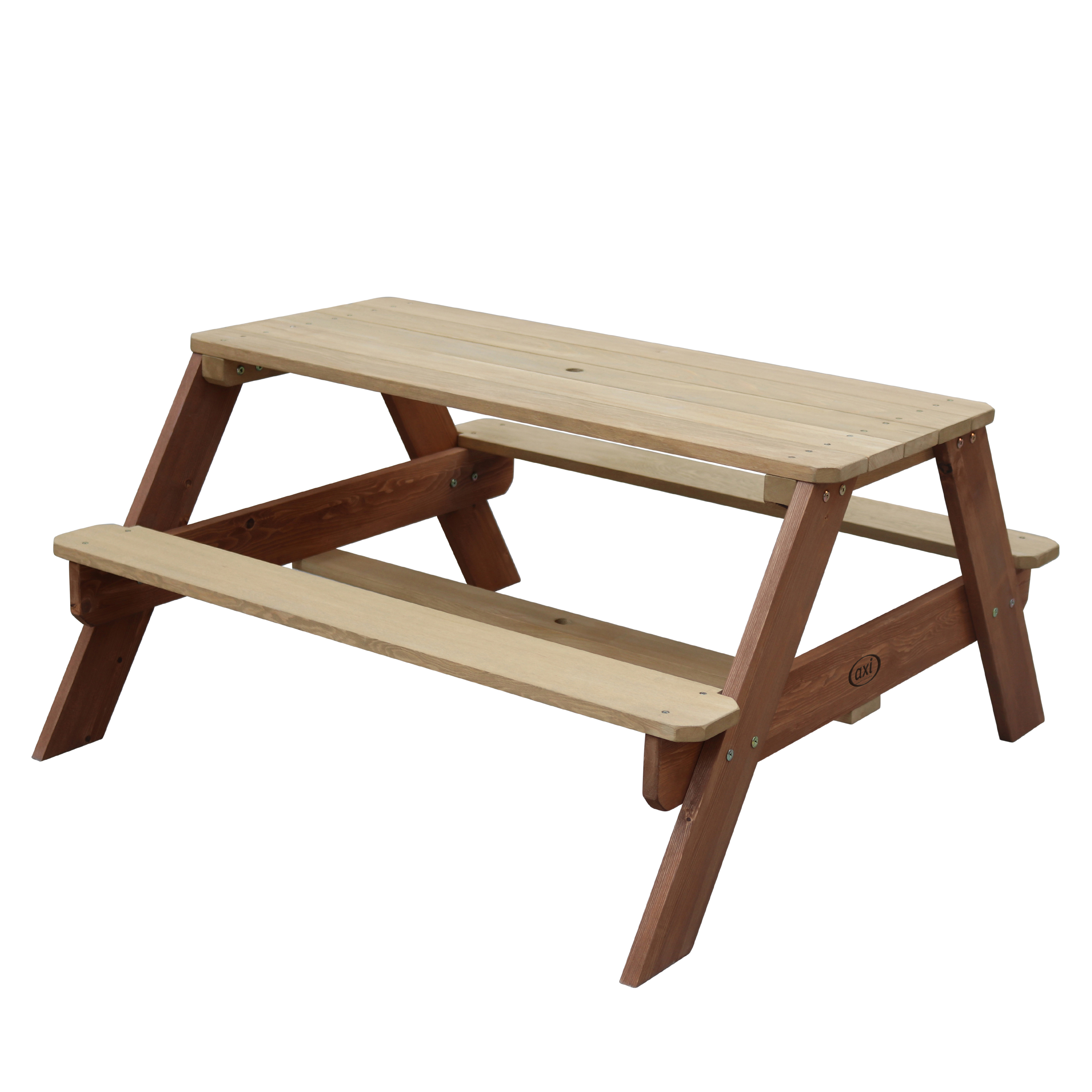 Nick Picnic Table Brown - Umbrella Green/White Nick Picnic Table Brown - Umbrella Green/White