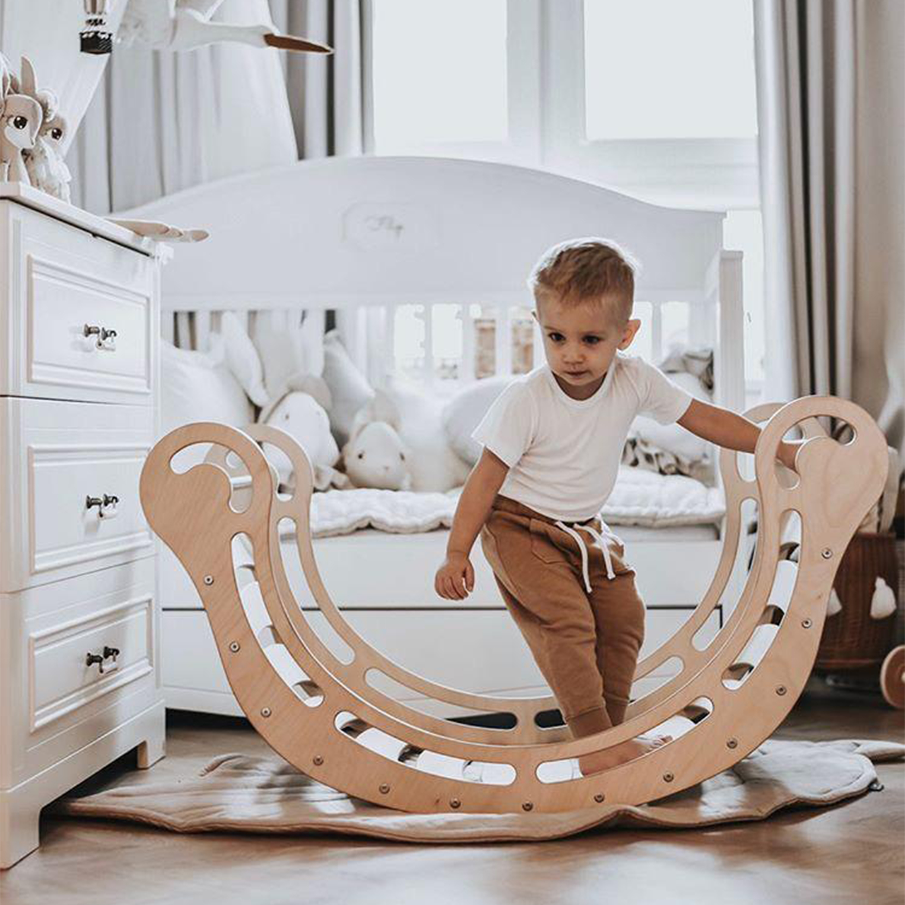 Bascule XXL en bois avec mur d'escalade Naturel Bascule XXL en bois avec mur d'escalade Naturel