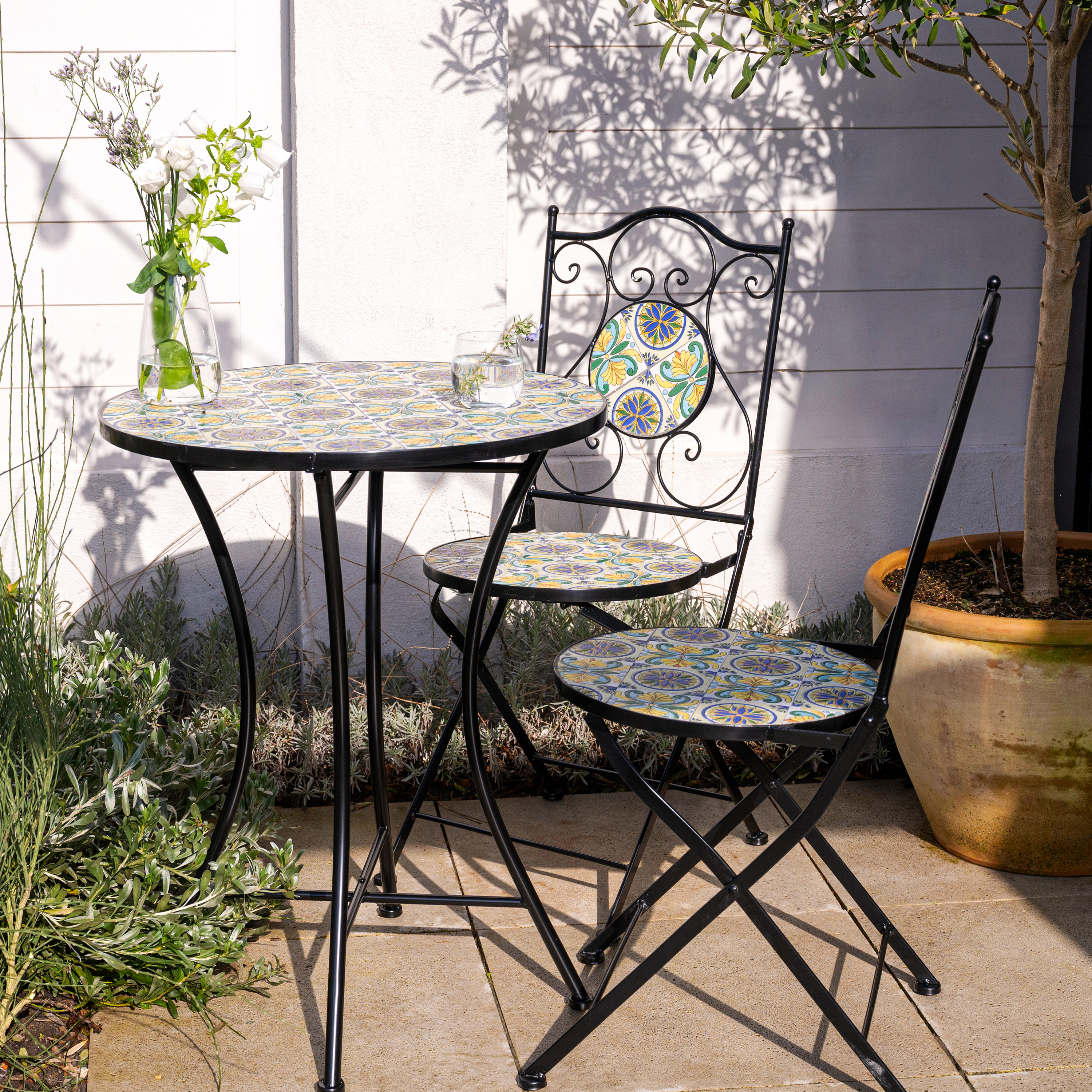 Amélie Mozaïek Bistroset Siciliaanse stijl Blauw/geel