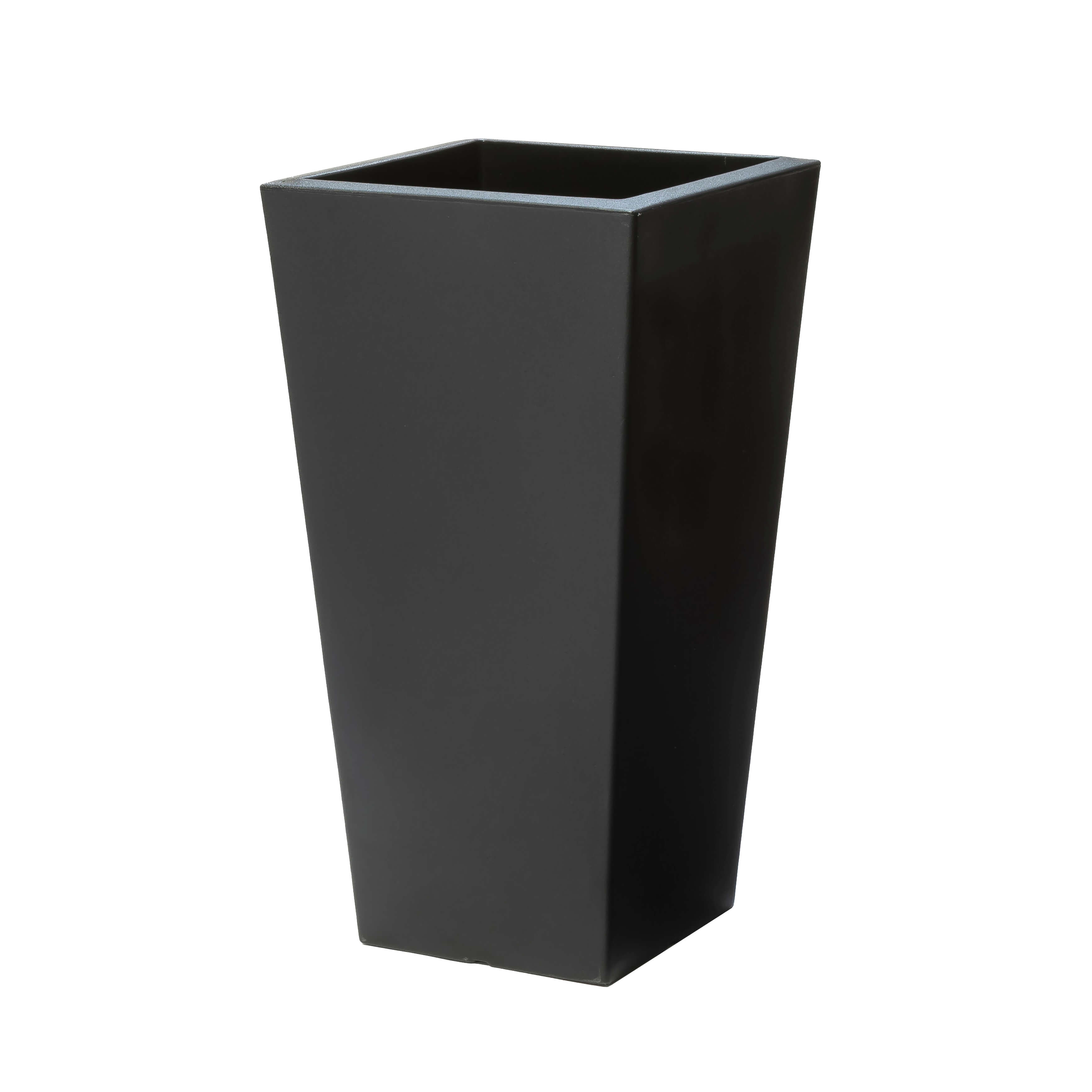 Tremont Tall Square Tapered Planter - Onyx Black