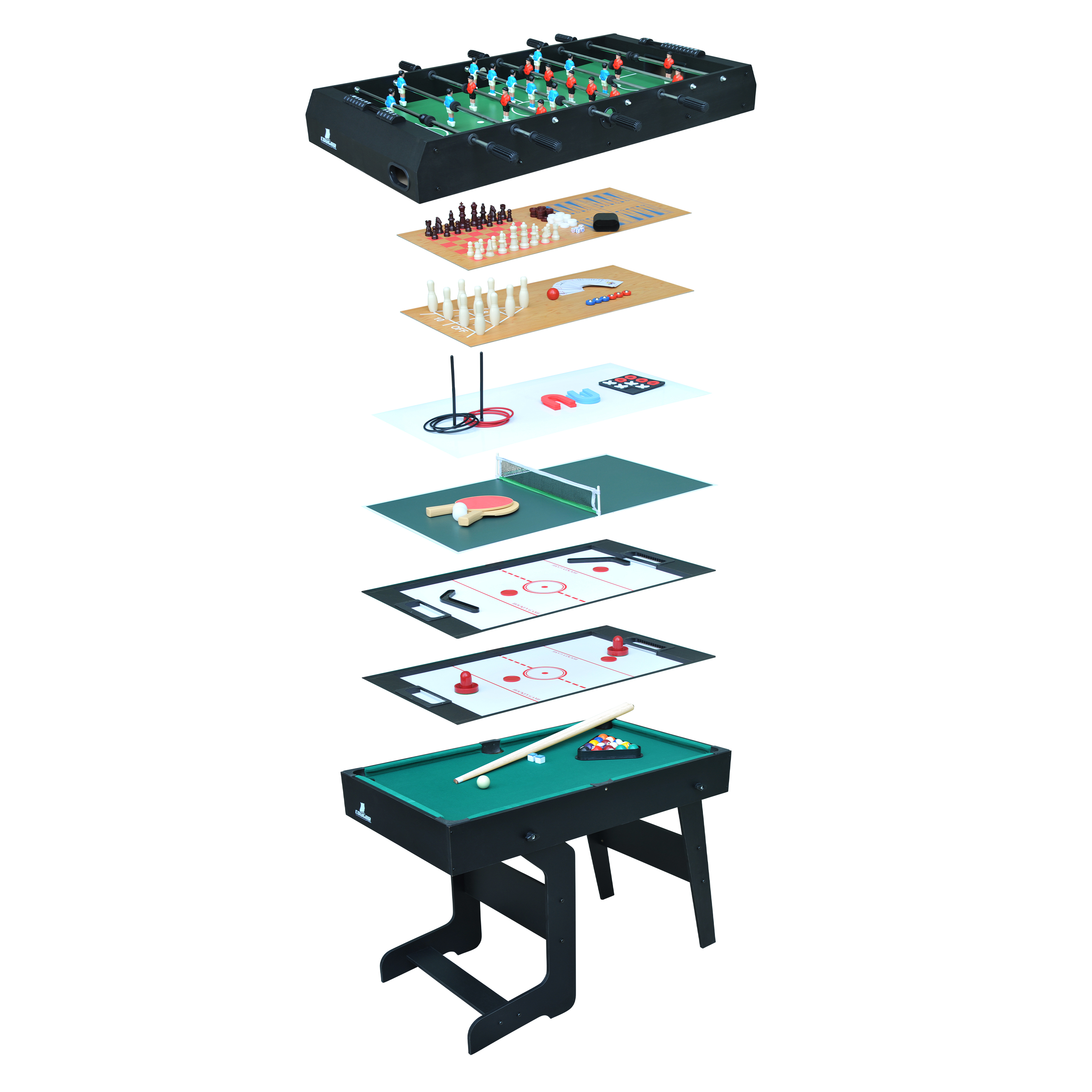 All-in-One 16-in-1 Multi game Table Black