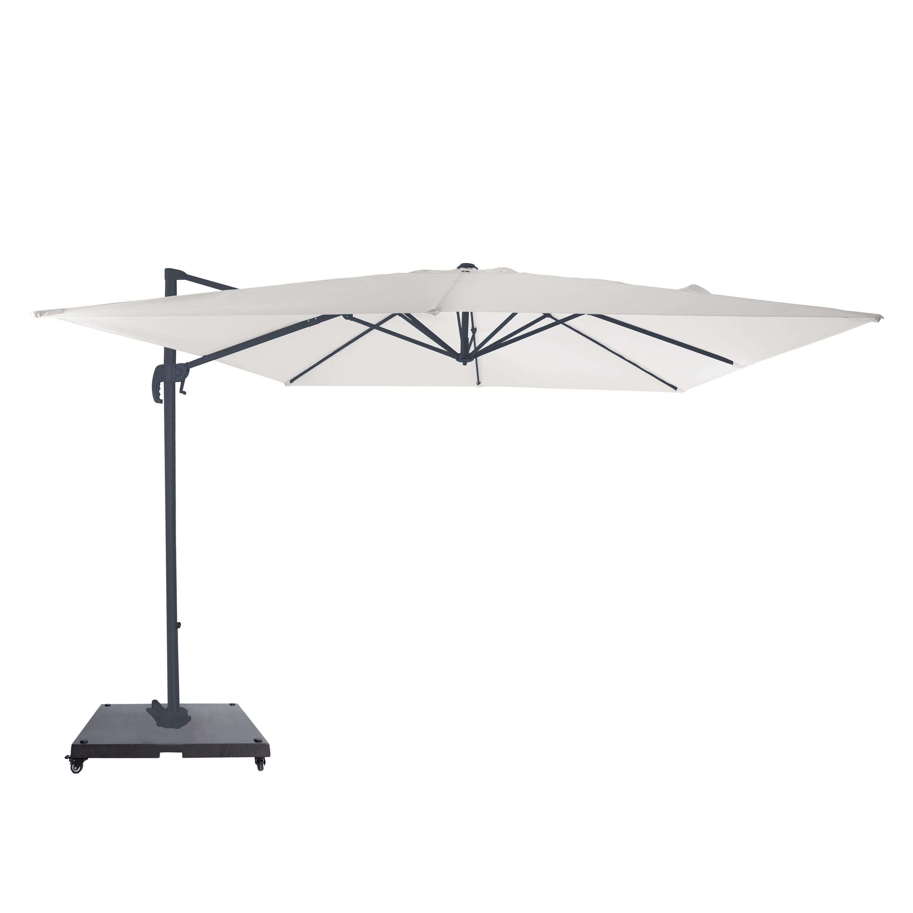 Nima Parasol déporté 300x300 cm Anthracite/beige– Ensemble