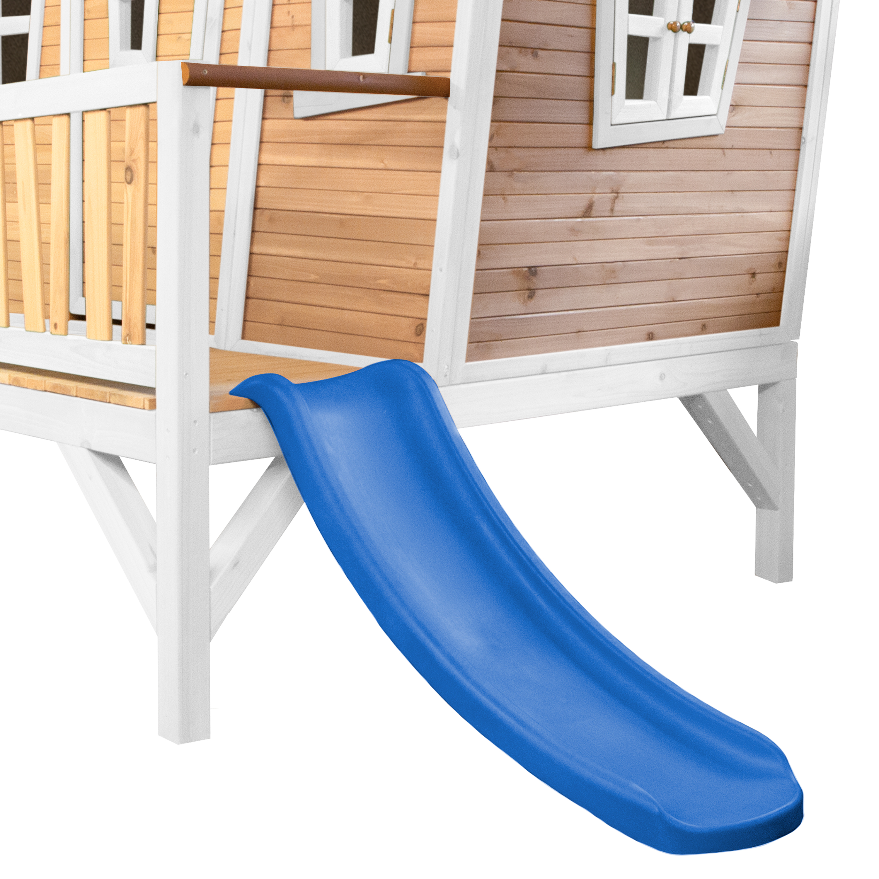 Emma Playhouse Brown/White - Blue Slide