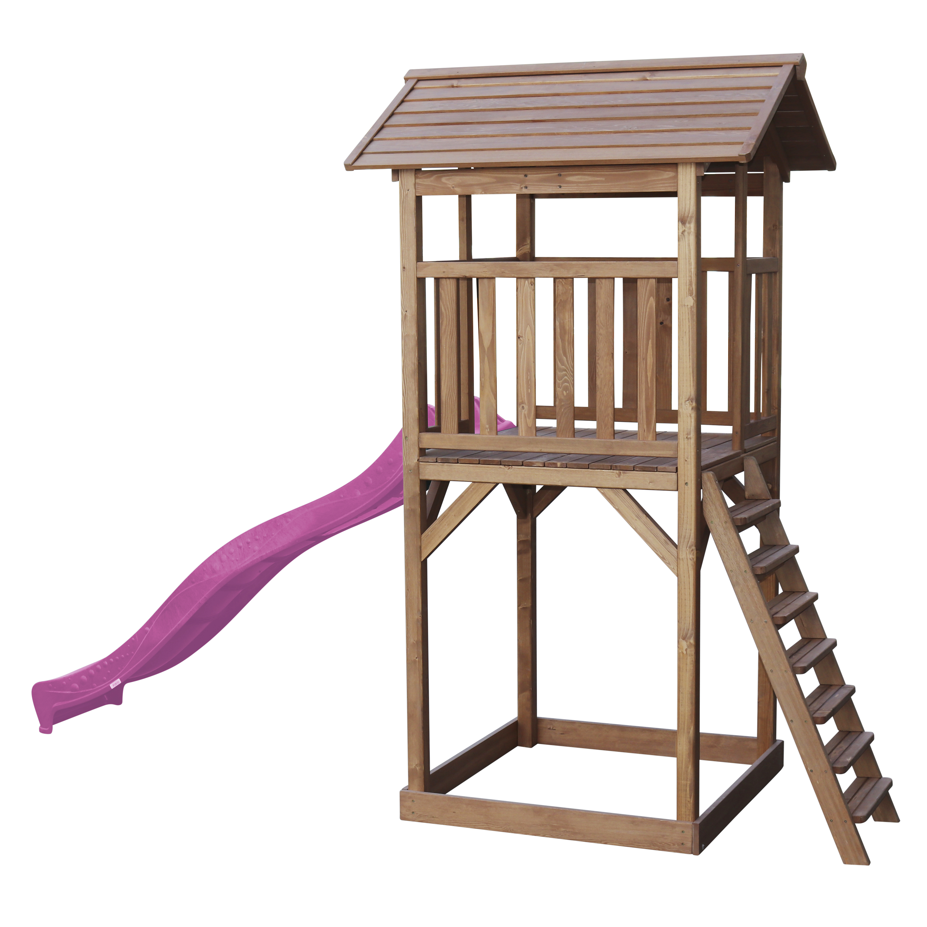 Beach Tower Speeltoren Bruin - Paarse Glijbaan