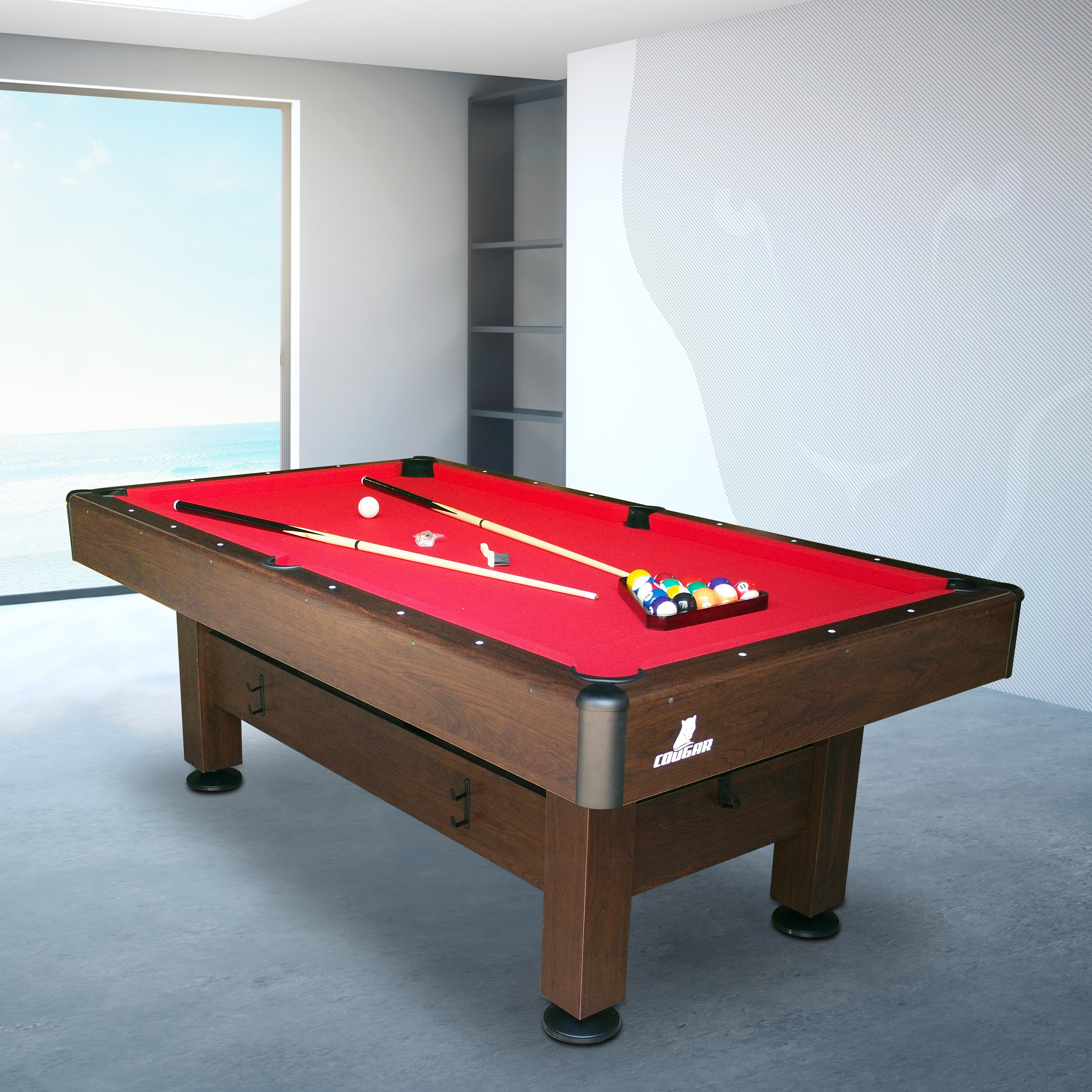Table de Billard Saphir 6ft marron / rouge pour l'intérieur