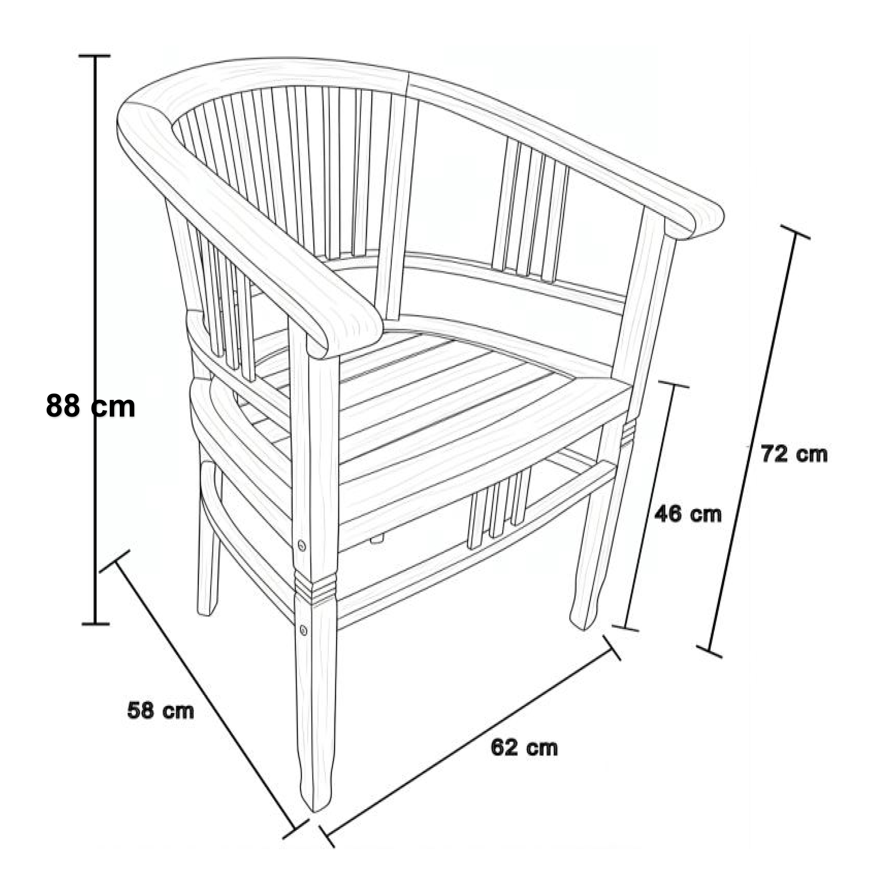 Hani/Talia 150 cm Tuinset 7-delig Teak