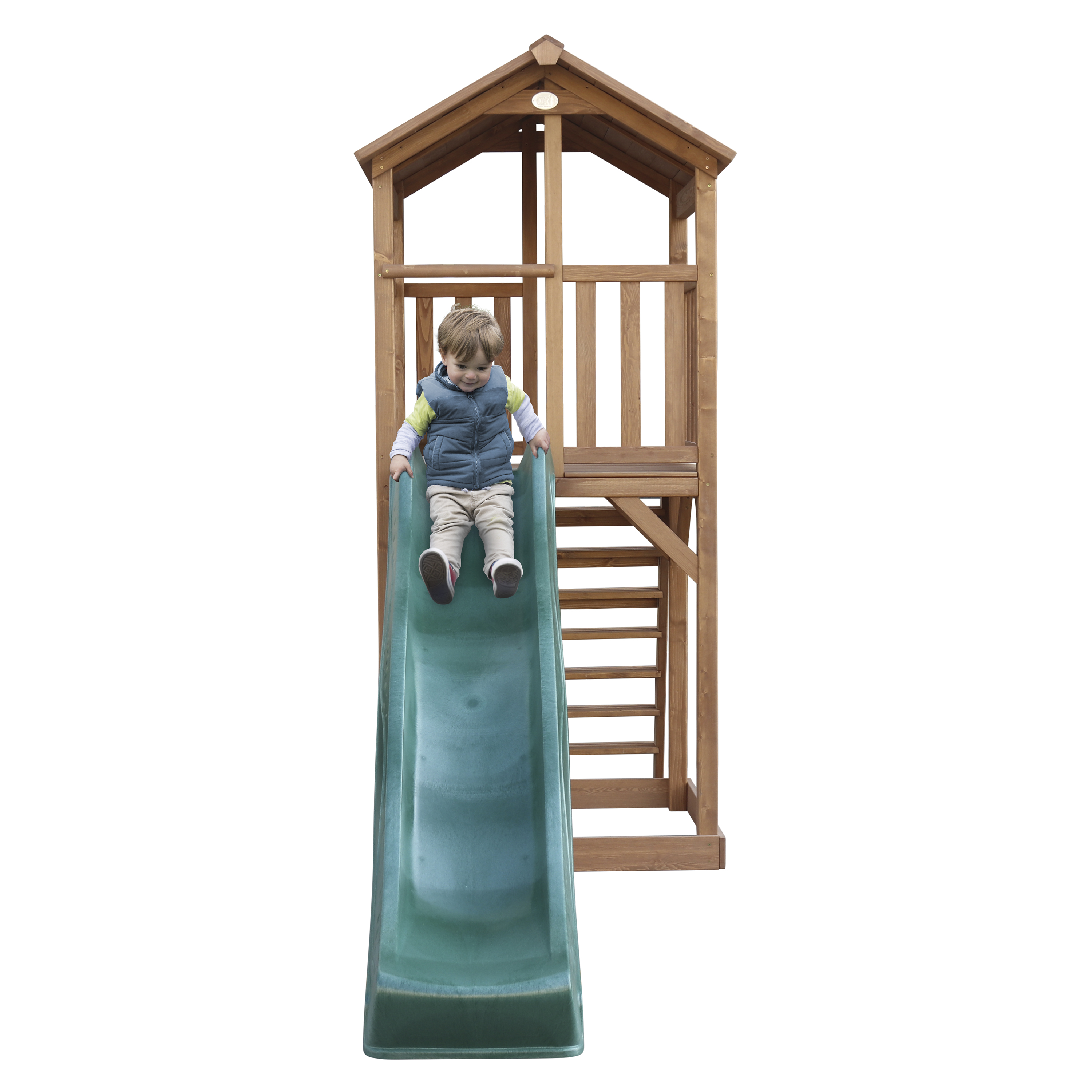 Beach Tower Speeltoren Bruin - Groene Glijbaan