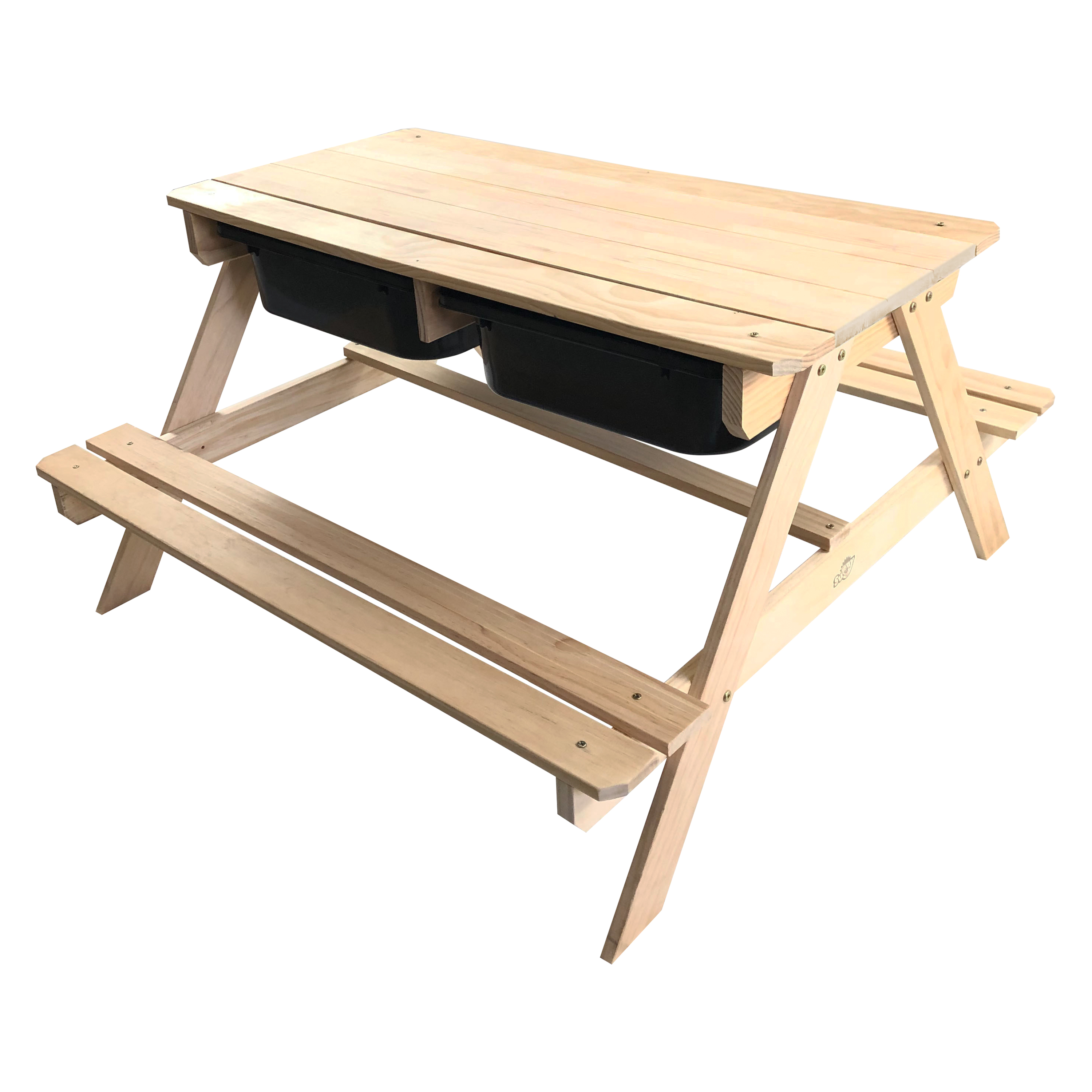 Dual Top 2.0 Sand & Water Picnic Table with Black Bins - Lim Dual Top 2.0 Sand & Water Picnic Table with Black Bins - Lim