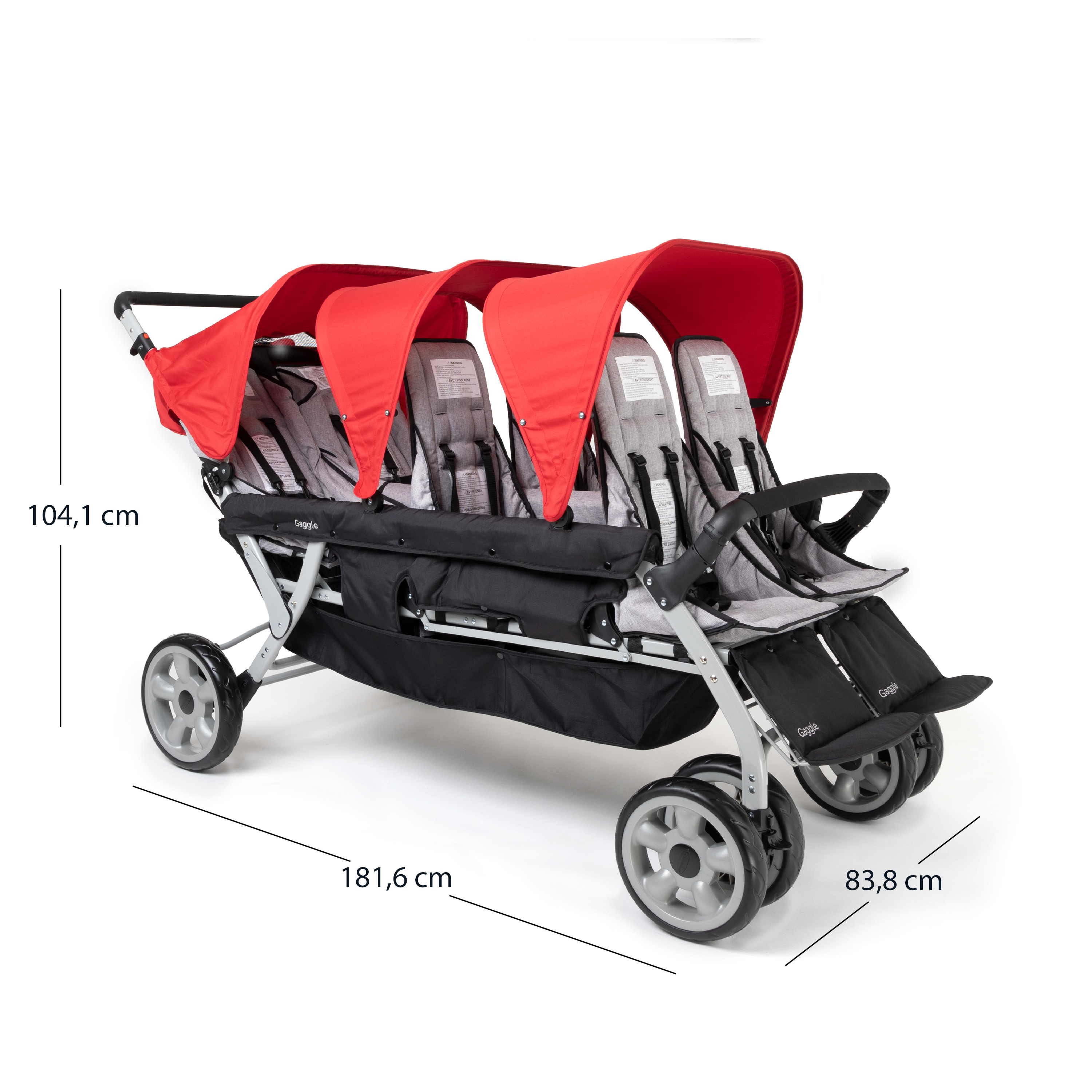 Jamboree 6 Seat Folding Stroller red