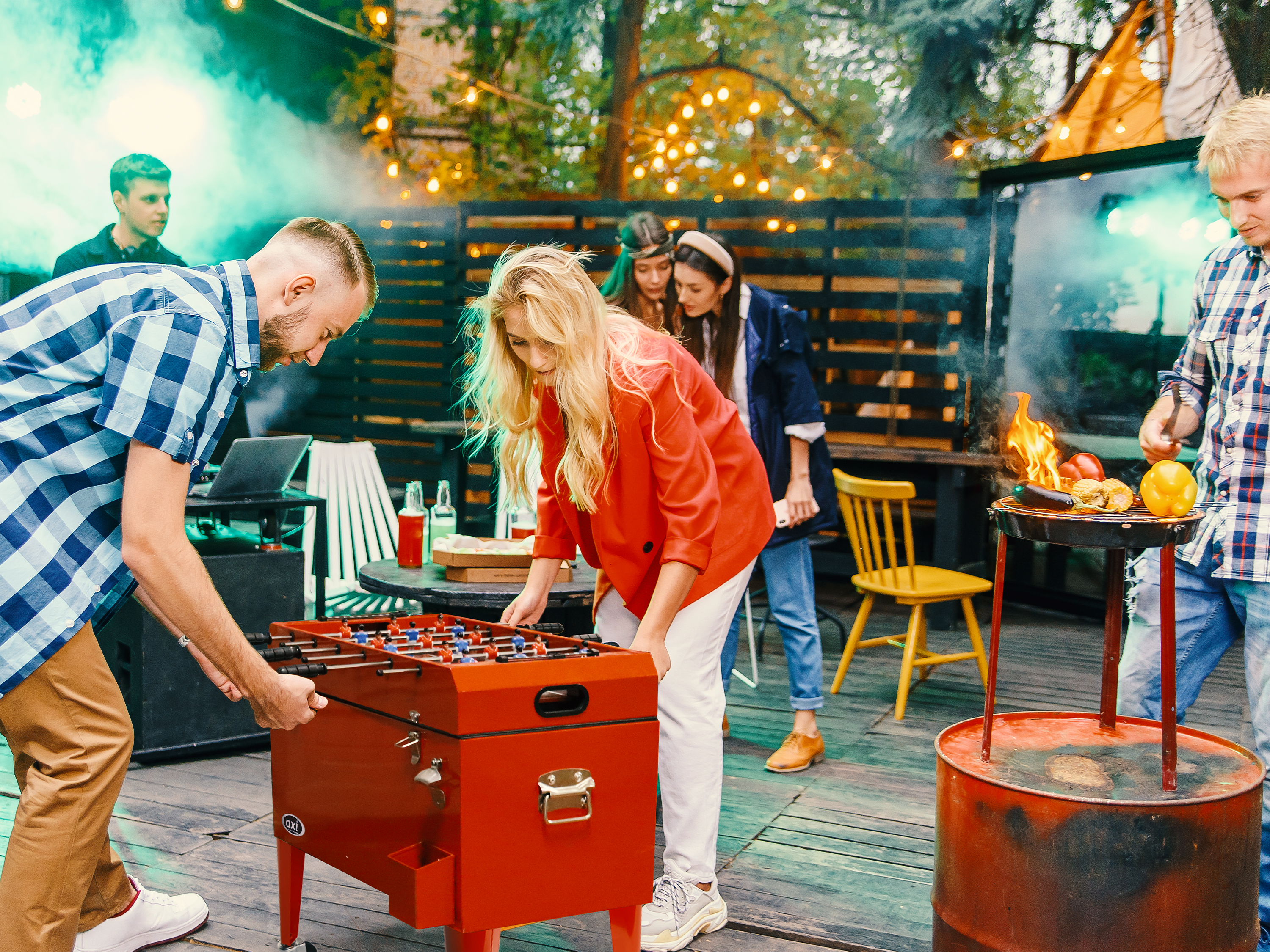 Cooler met Tafelvoetbal Rood