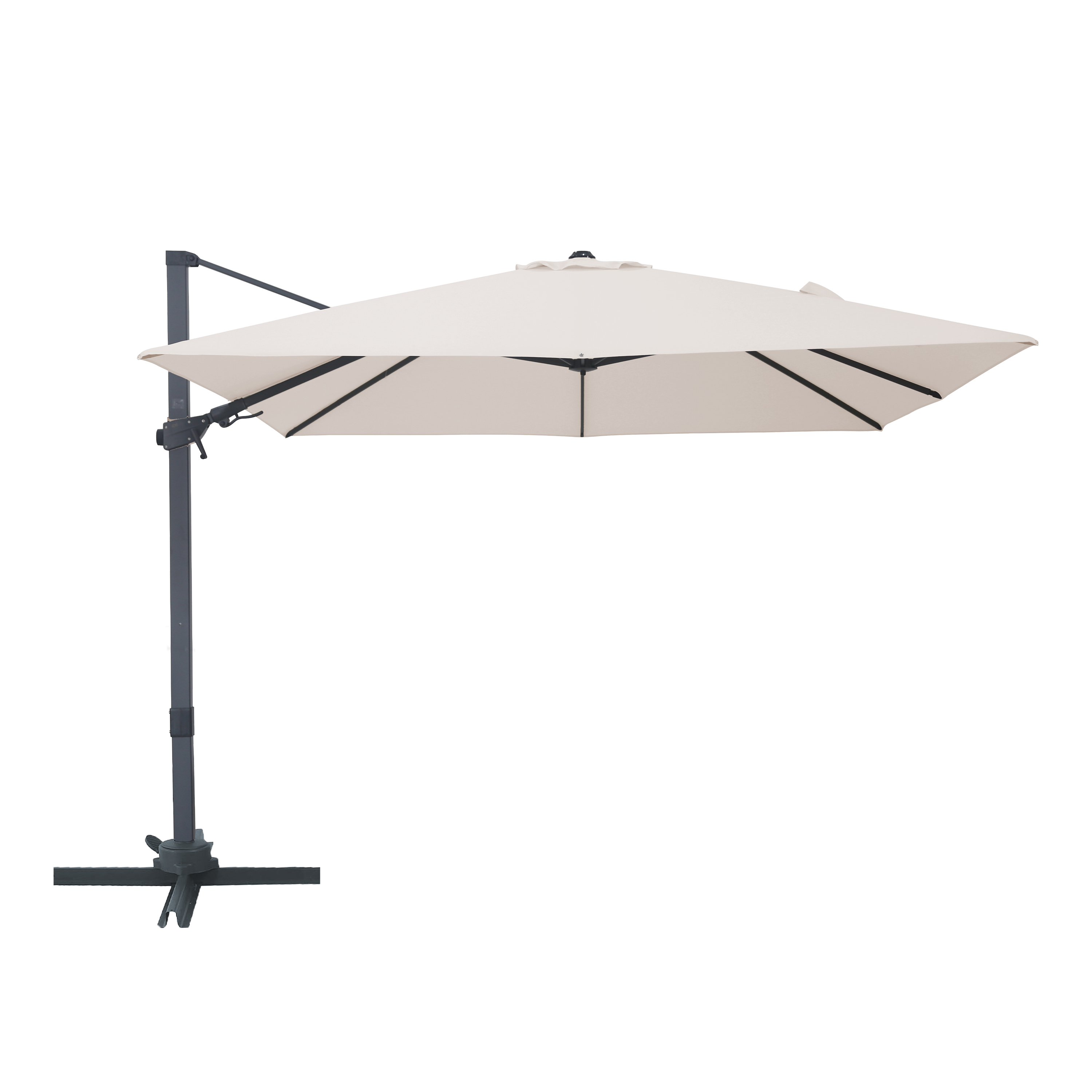 Alina Ampelschirm 300x300cm Anthrazit/Beige