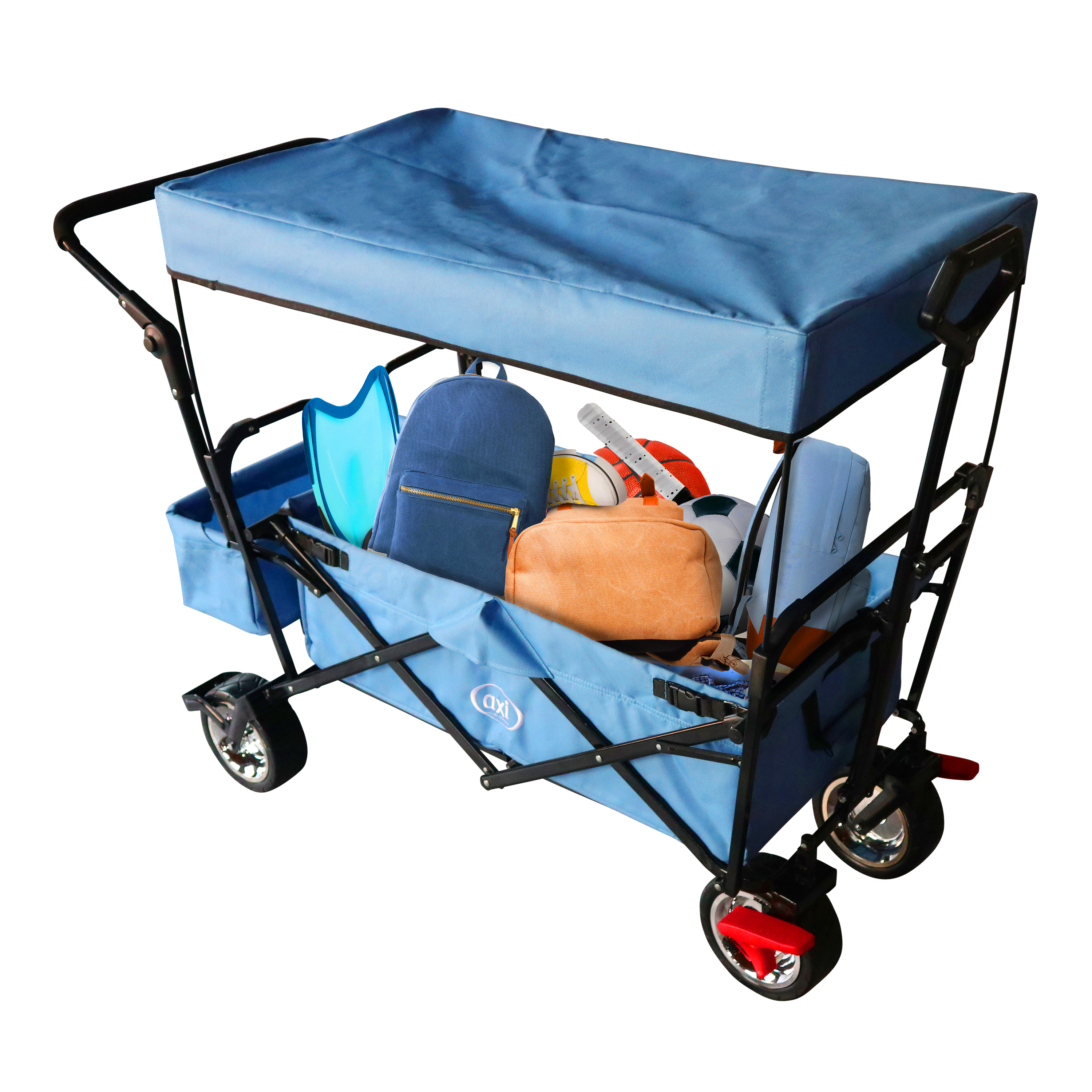 AB210 Foldable Beachwagon with roof, bag, brake and handleba