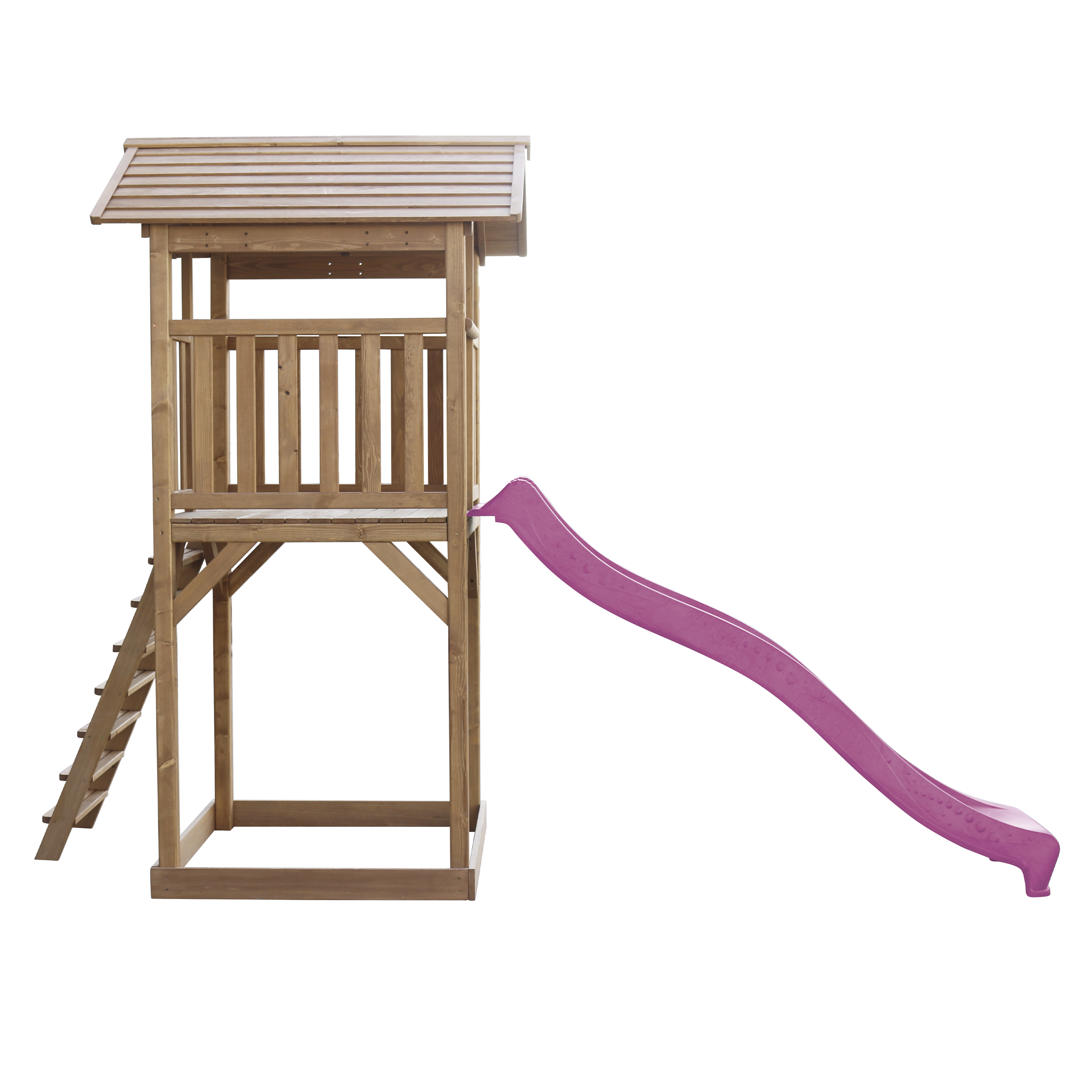 Beach Tower Speeltoren Bruin - Paarse Glijbaan