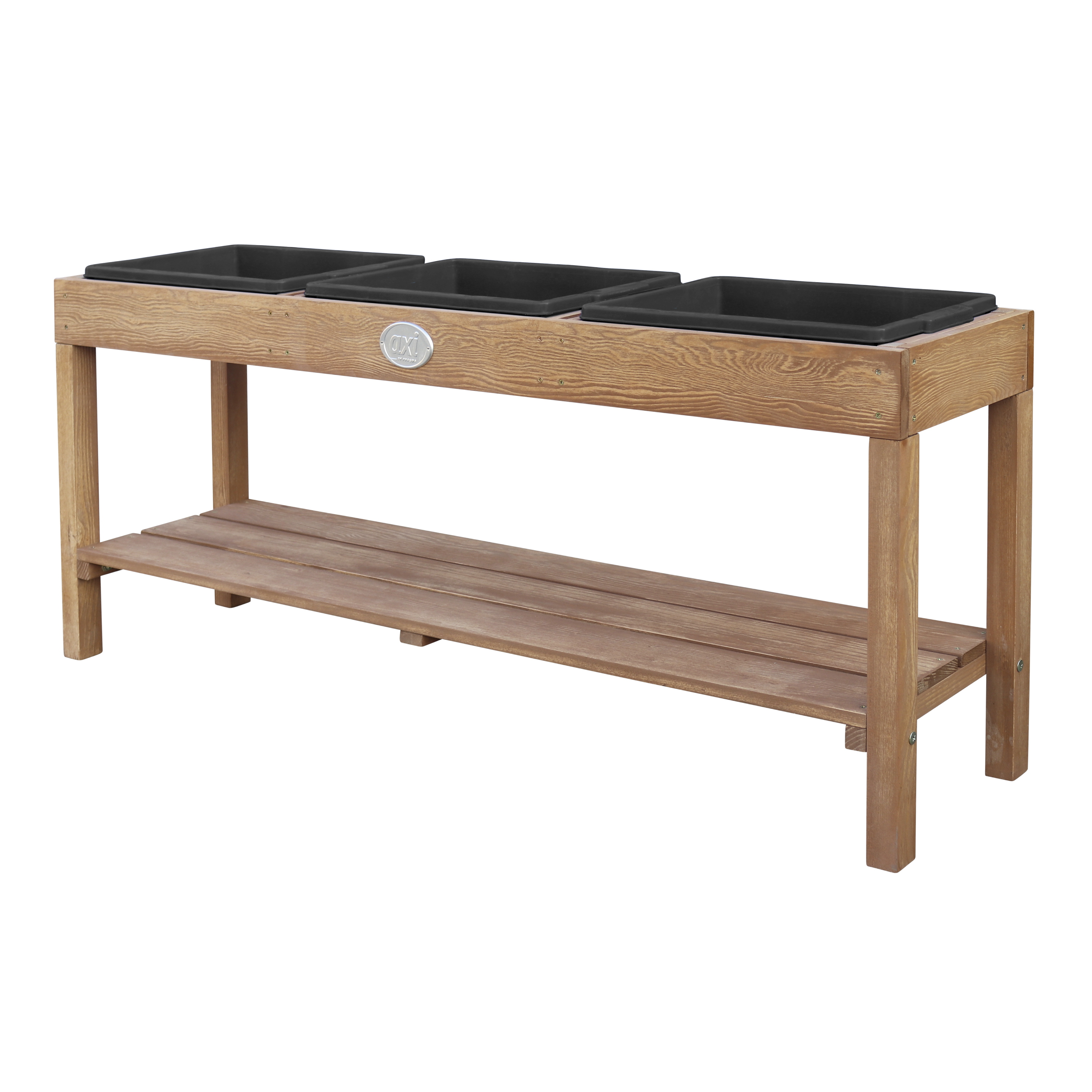 Activity Table with 3 black Bins Dark Brown