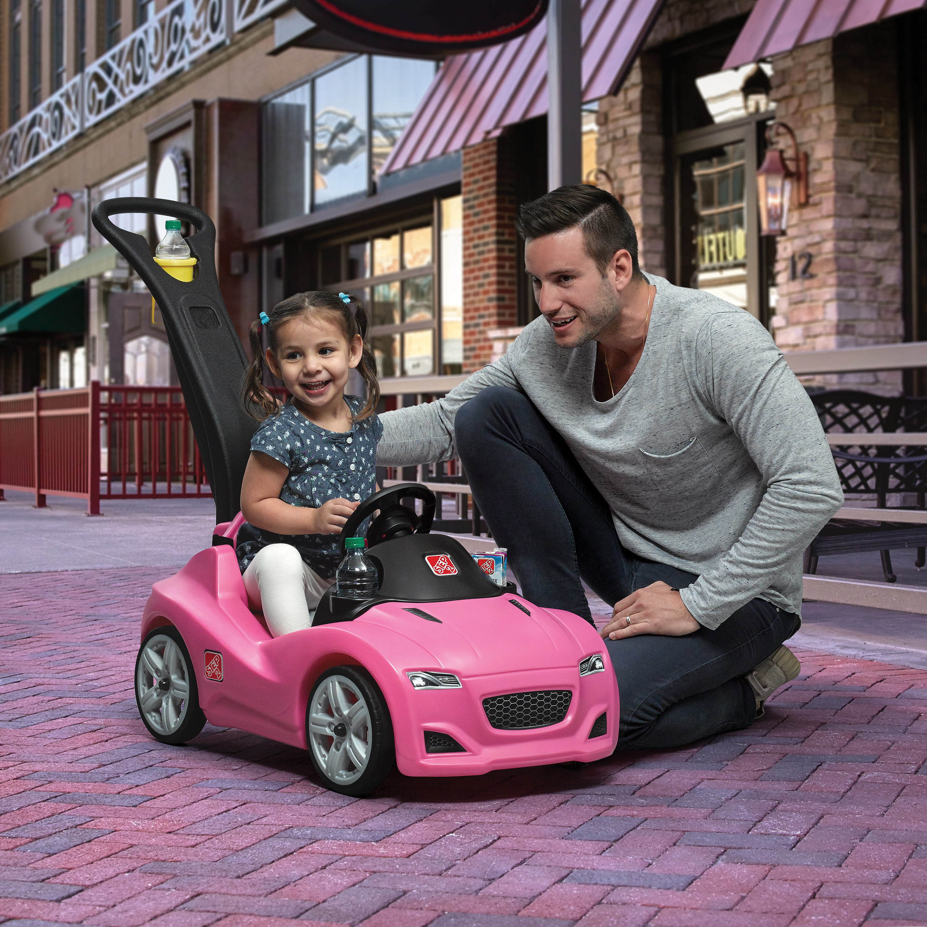 Push Whisper Ride Voiture Enfant Porteur Auto en rose
