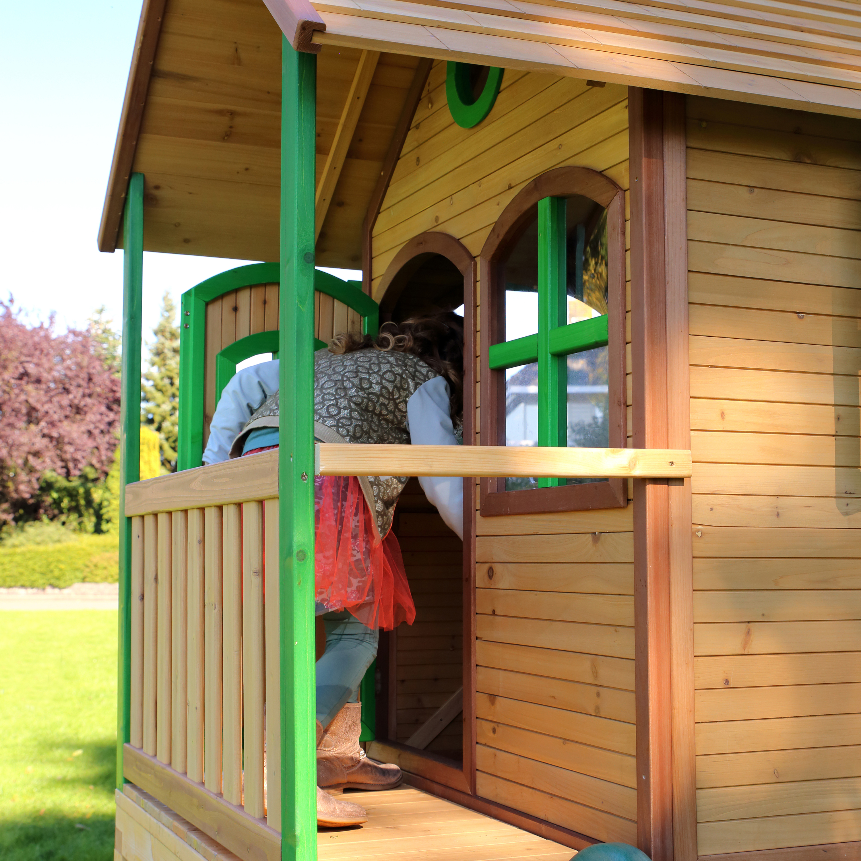 Laura Playhouse Brown/green - Blue Slide