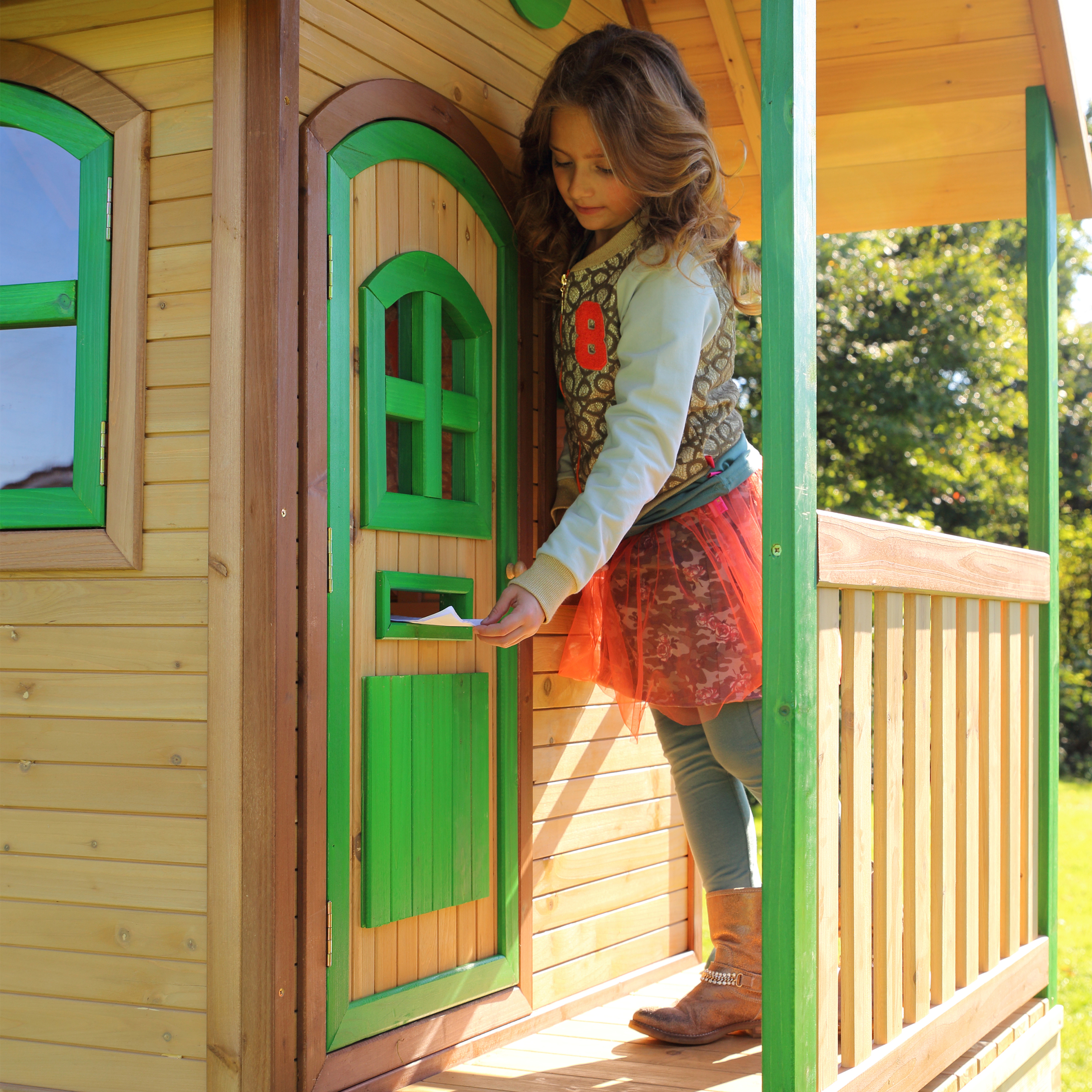 Laura Playhouse Brown/green - Blue Slide