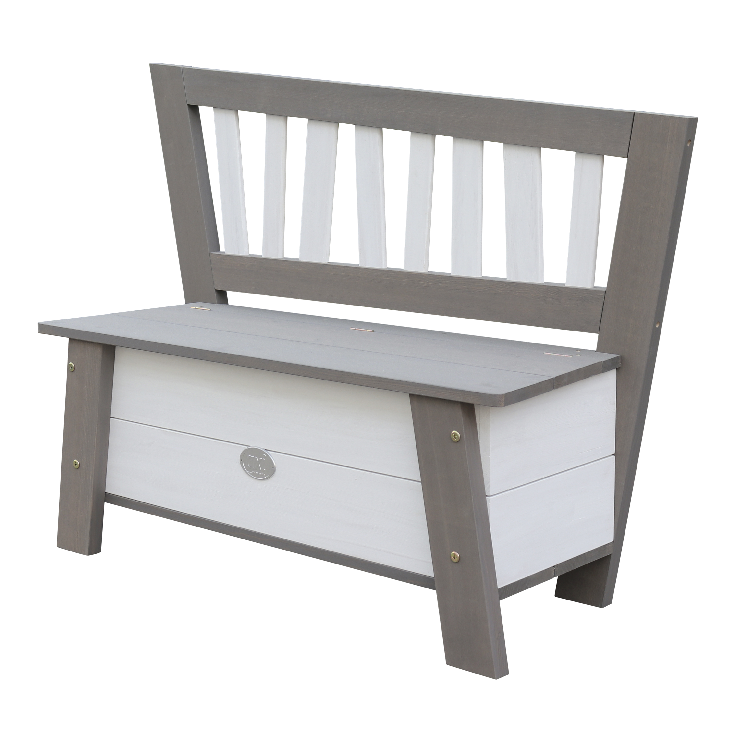 Corky Storage Bench Grey/White Corky Storage Bench Grey/White