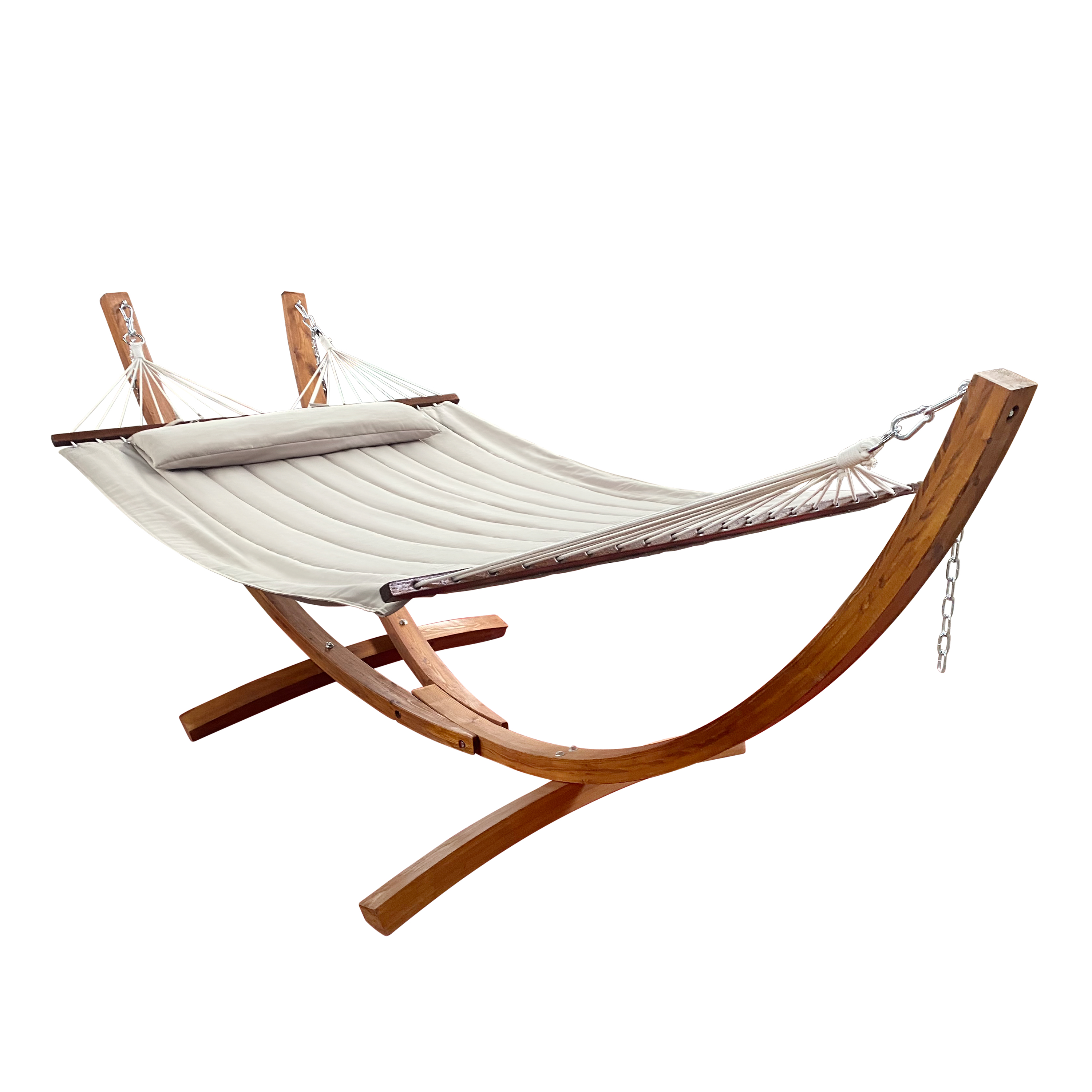 Hawaii Hängematte Set - Beige Hängematte mit Holzgestell