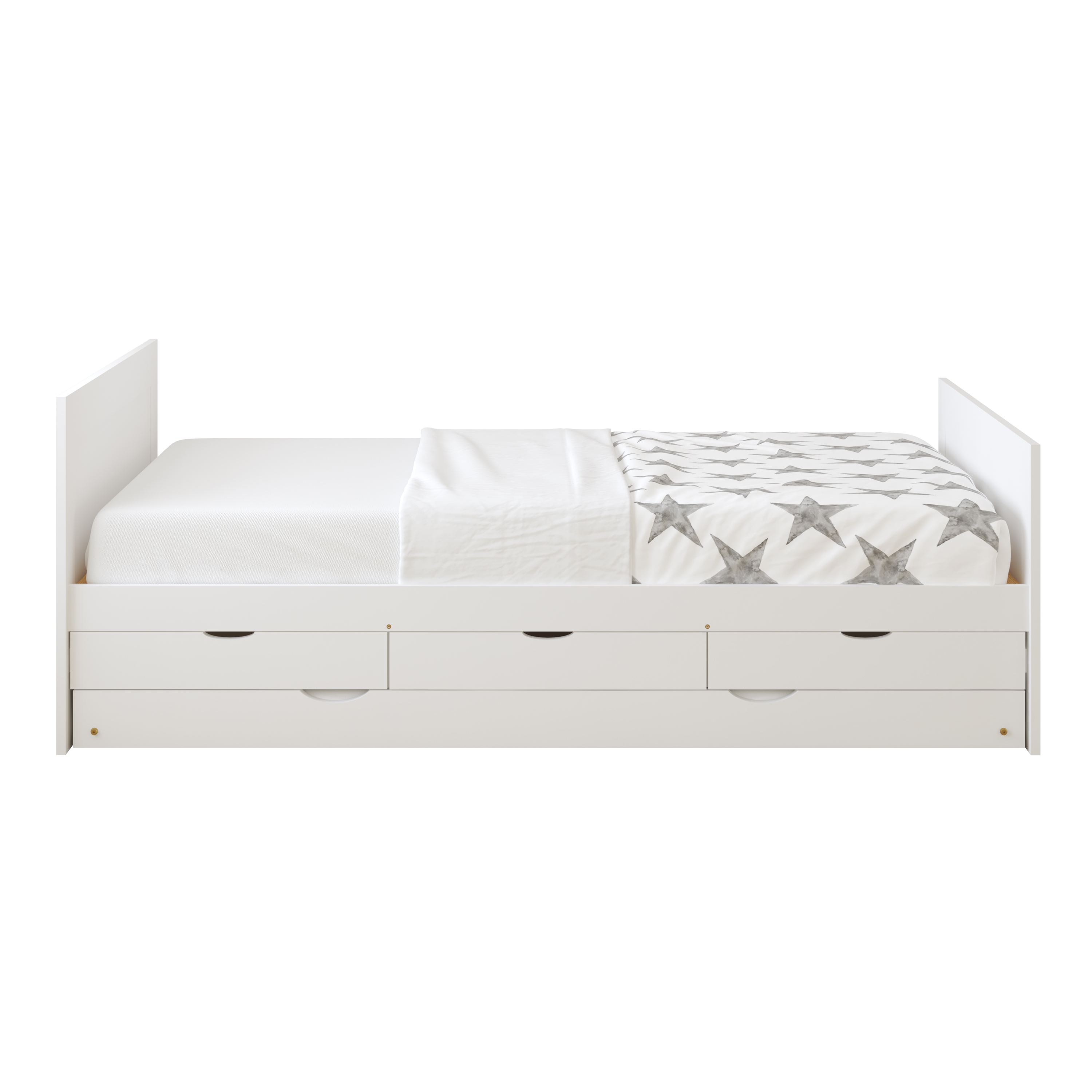 Eli Kids Bed with Trundle White – Without Mattress
