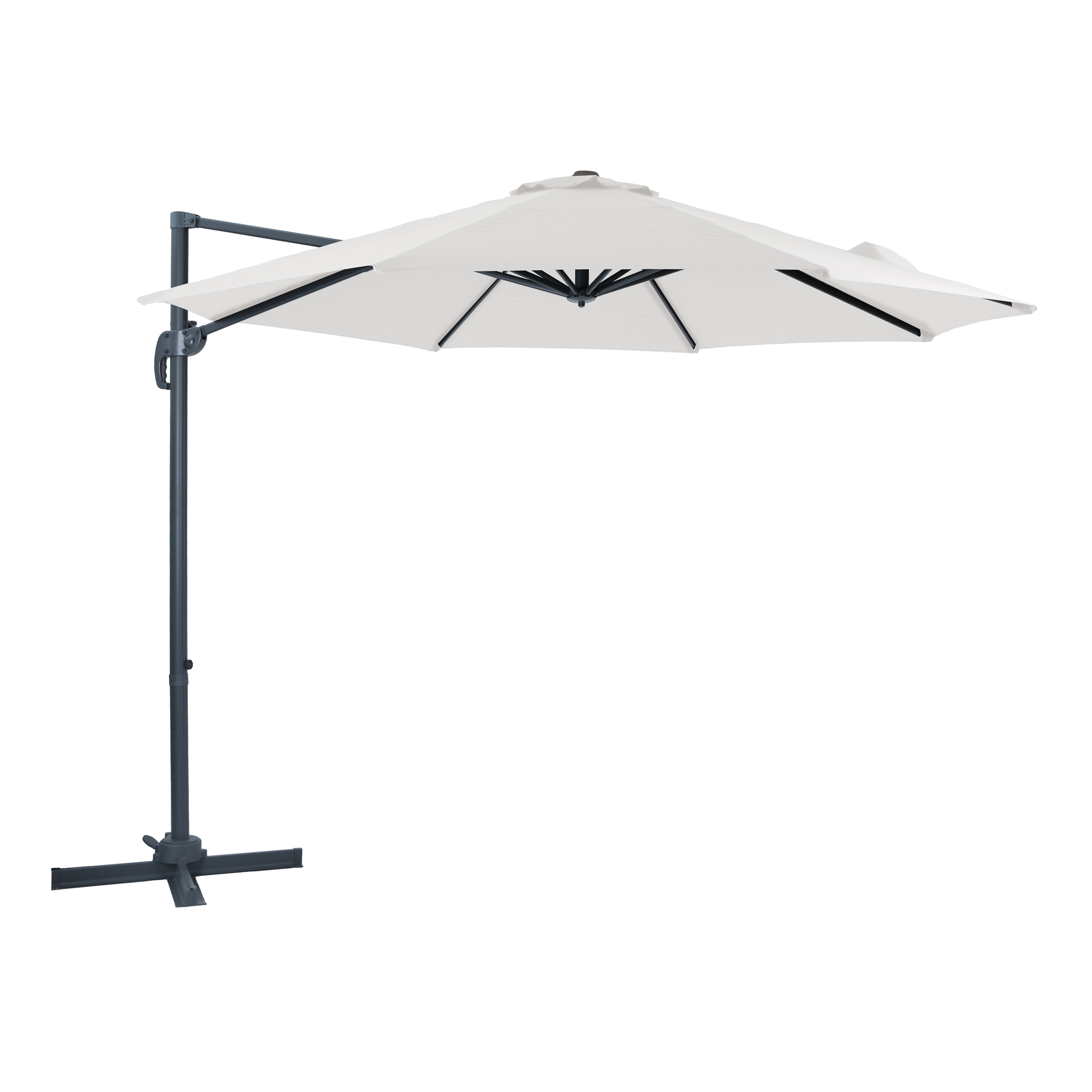 Marisol Parasol déporté Ø 300cm Anthracite/beige