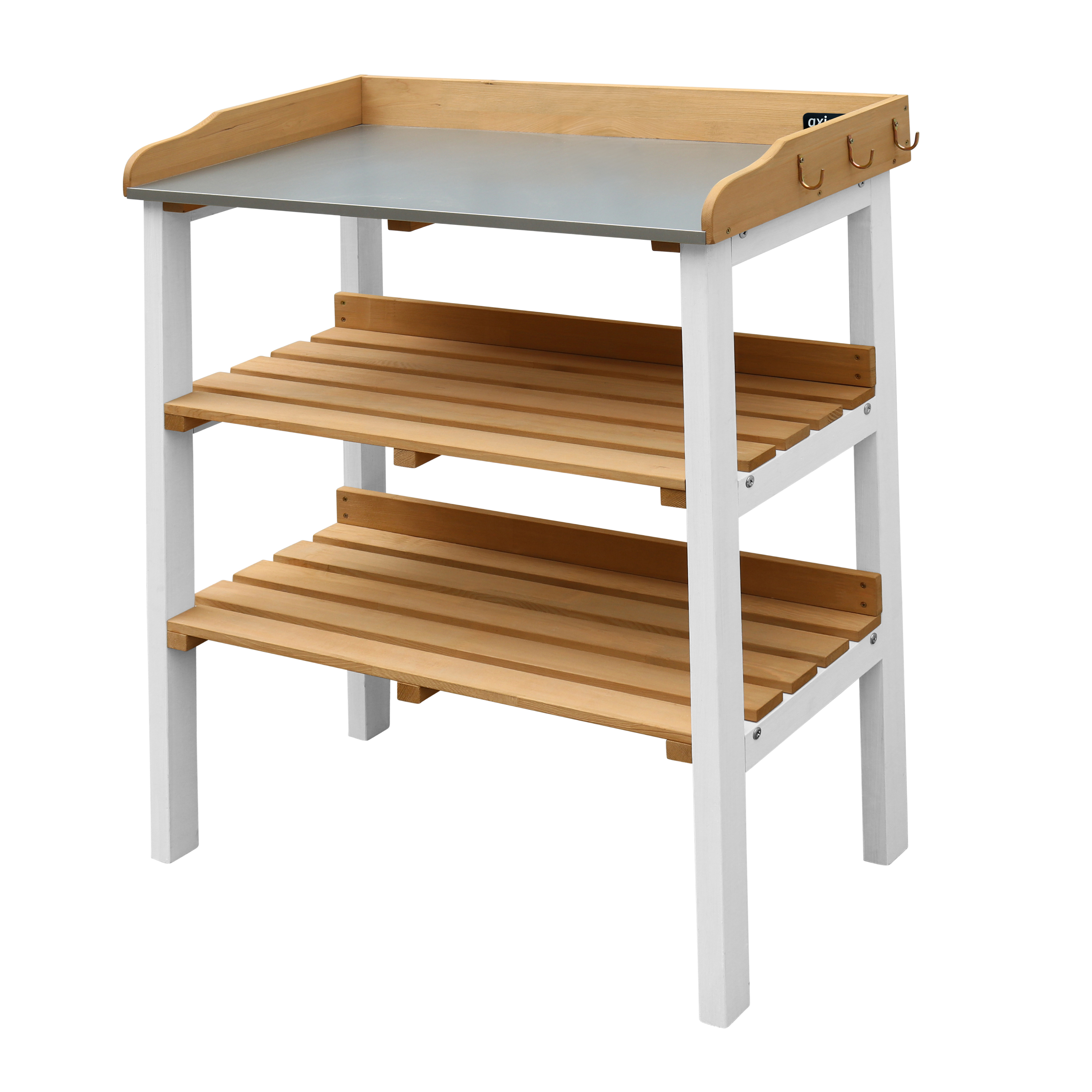 Oppottafel met opbergplanken Bruin/wit