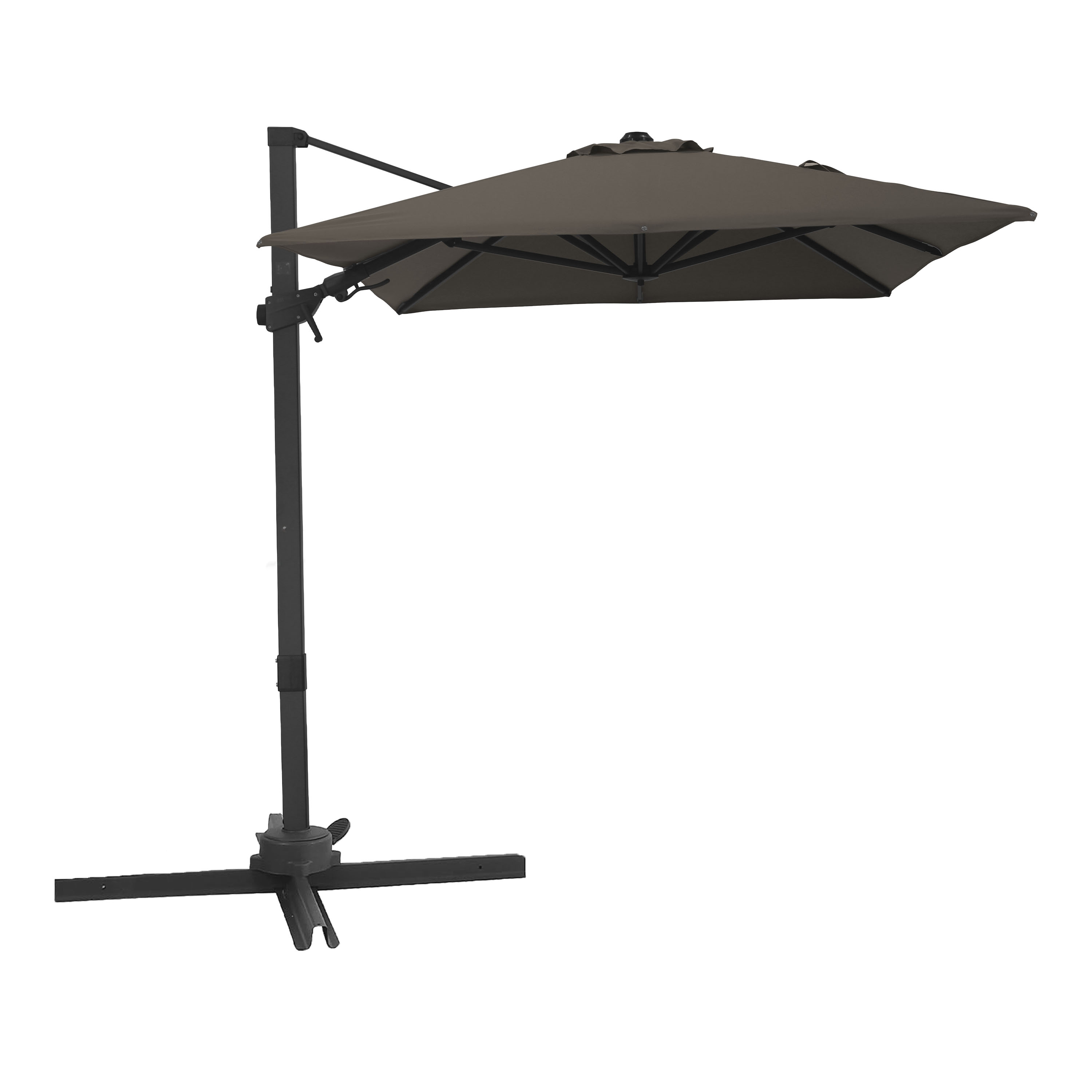 Nyra Floating Parasol 200x300 Anthracite/Taupe