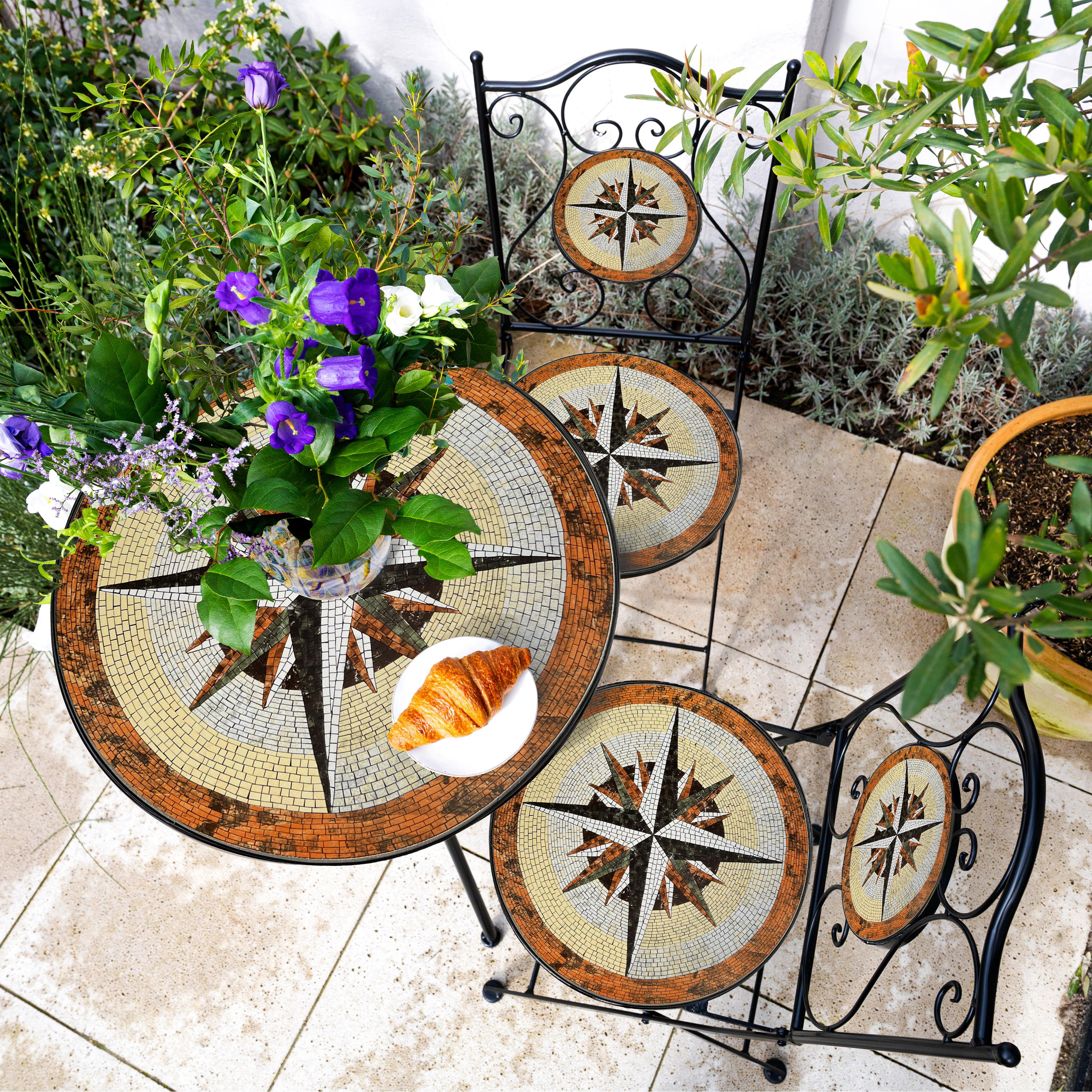 Amélie Mozaïek Bistro set Windroos Multikleur