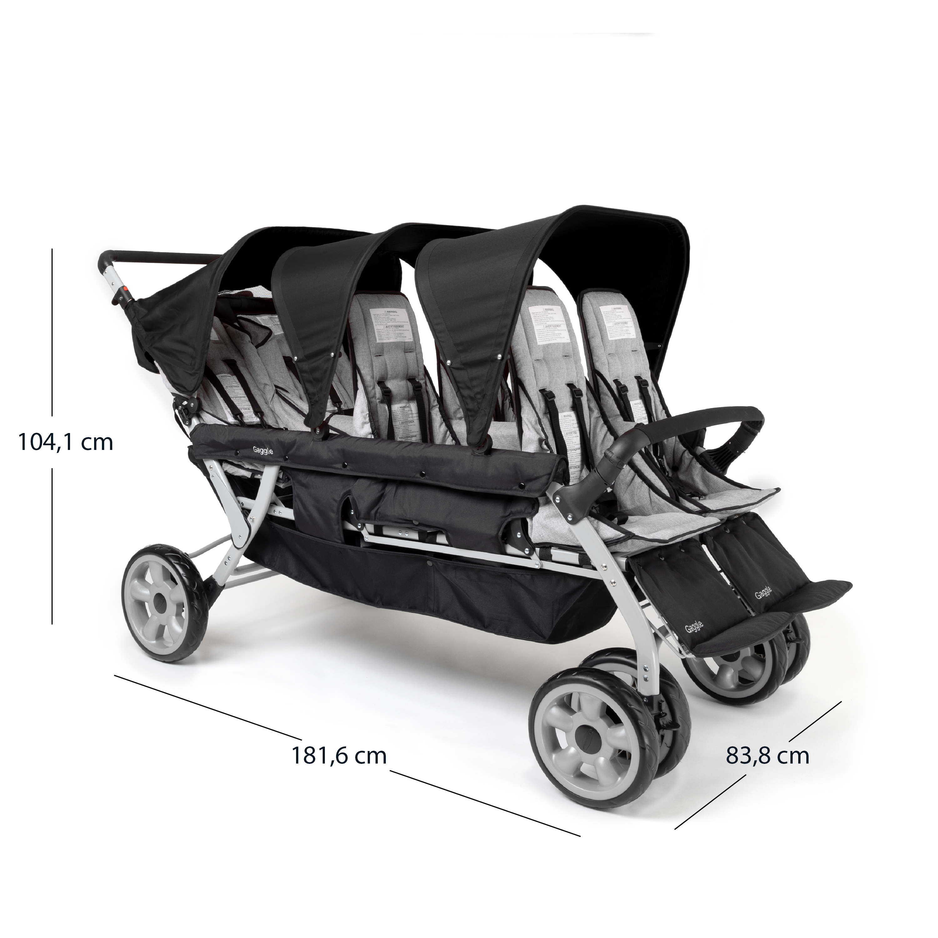 Jamboree 6 Seat Folding Stroller black