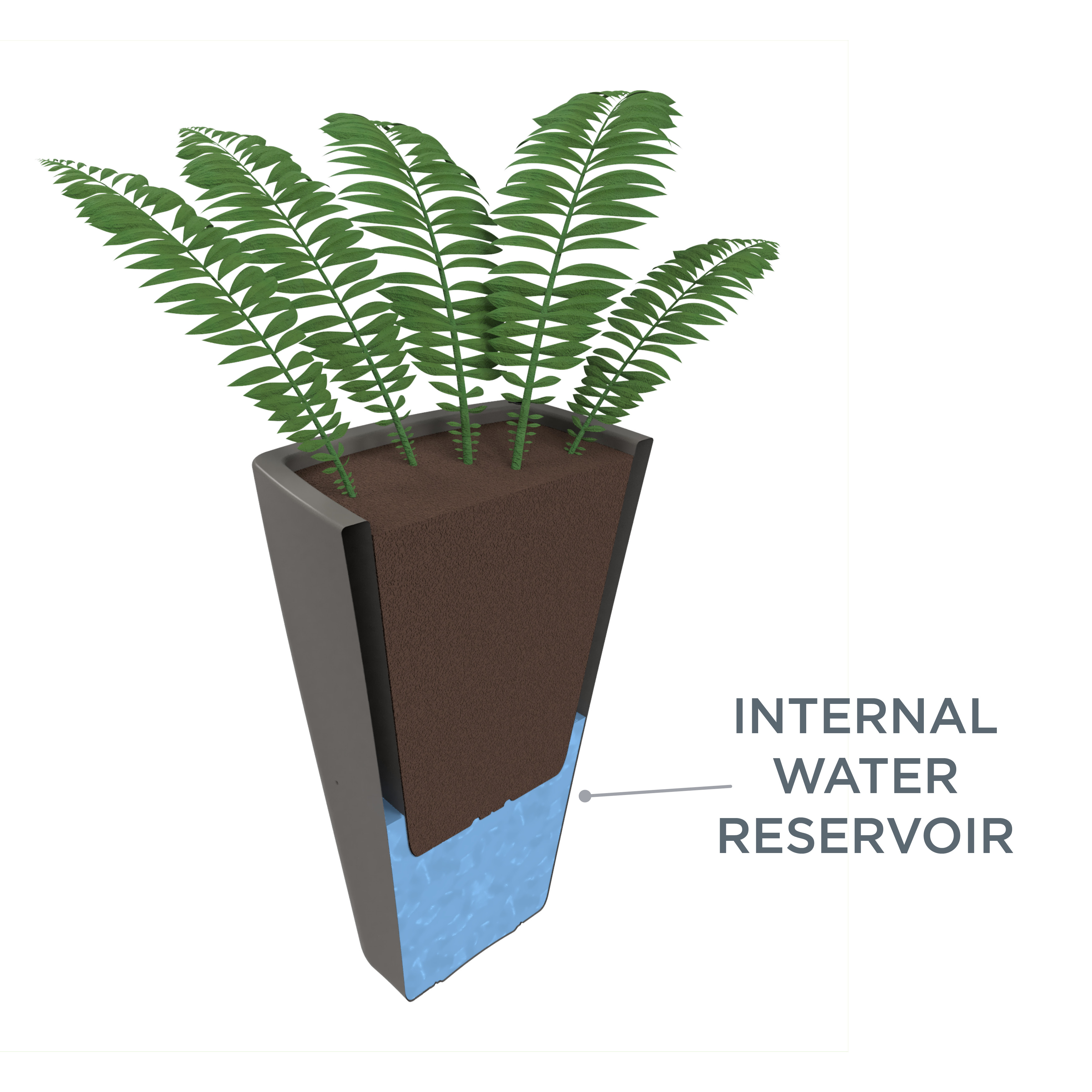 Bridgeview Bloempot Groot - Donker Ceder