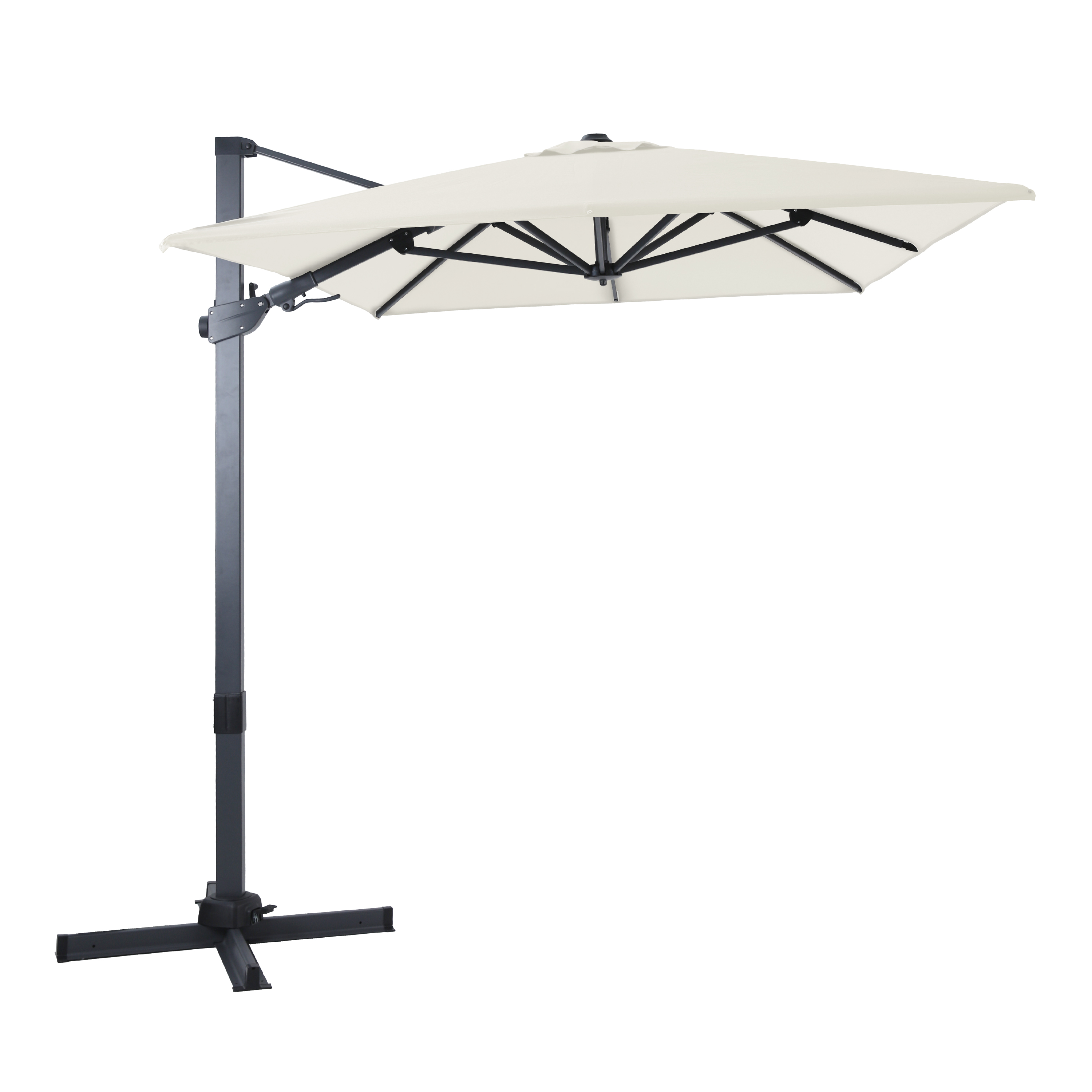 Milad Parasol déporté Premium 200x300 Anthracite/beige