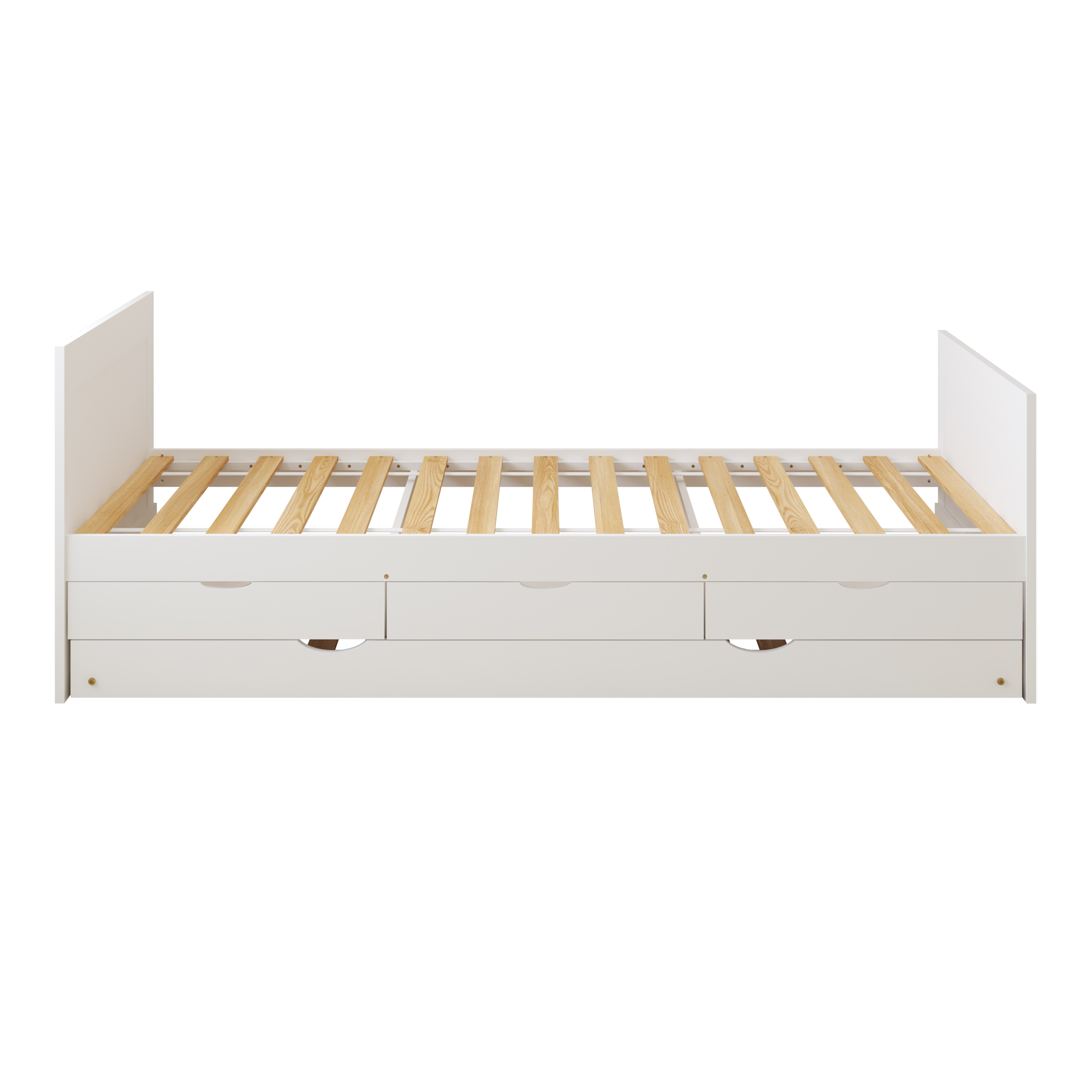 Eli Kids Bed with Trundle White – Without Mattress