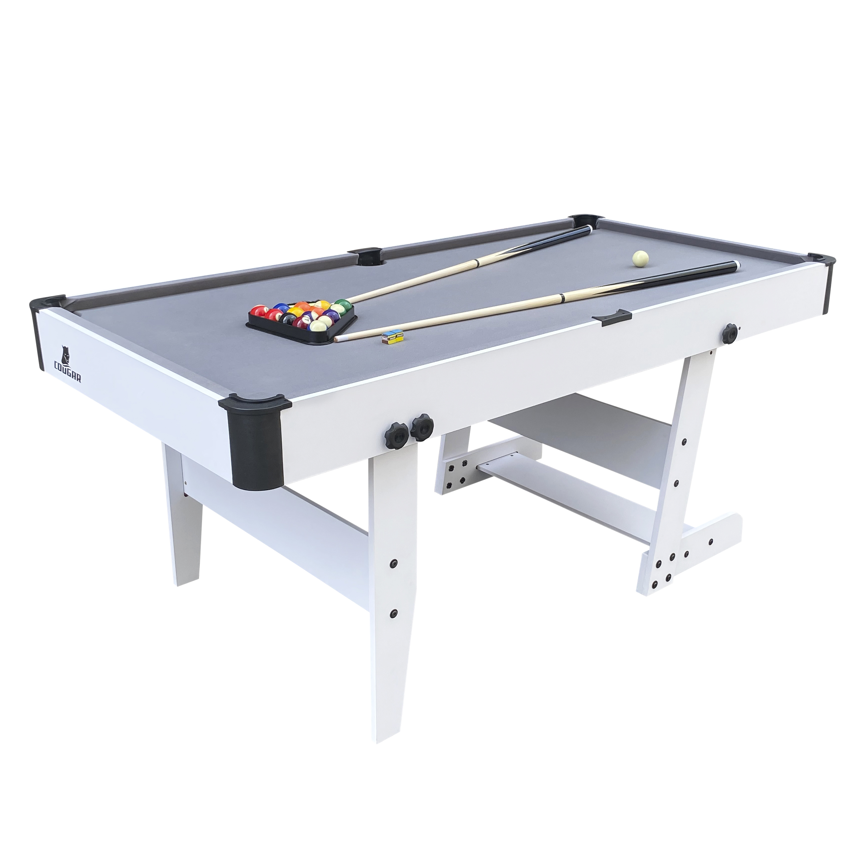 Hustle XL Folding Pool Table White/Grey