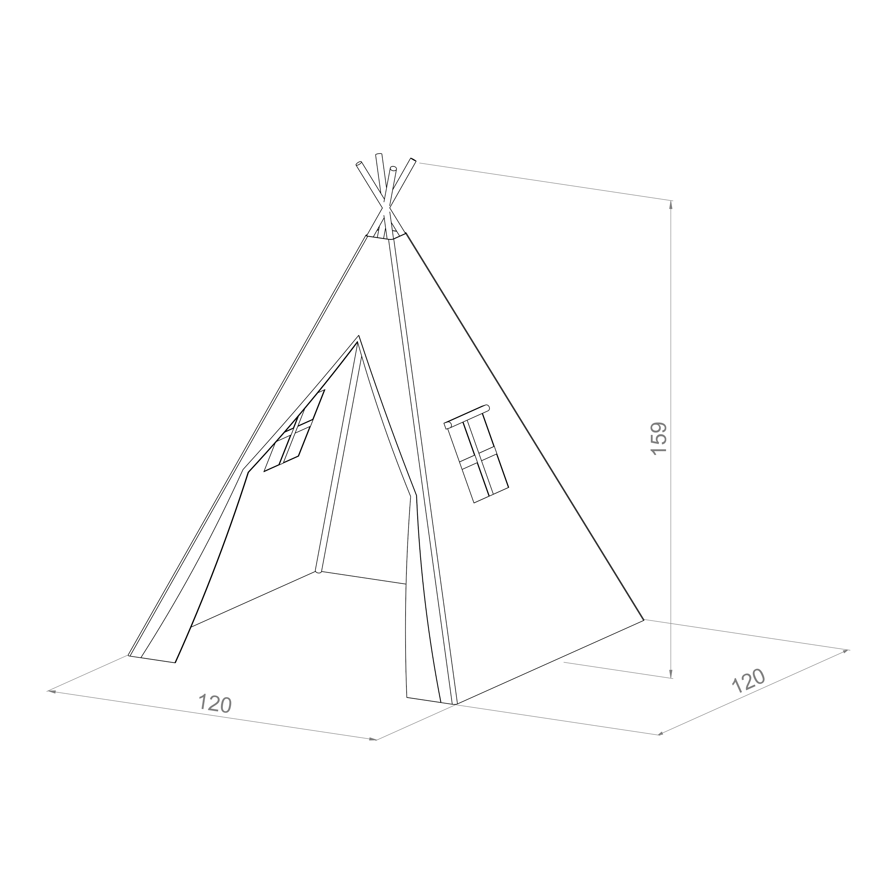 Alba Tipi Tent Grijs