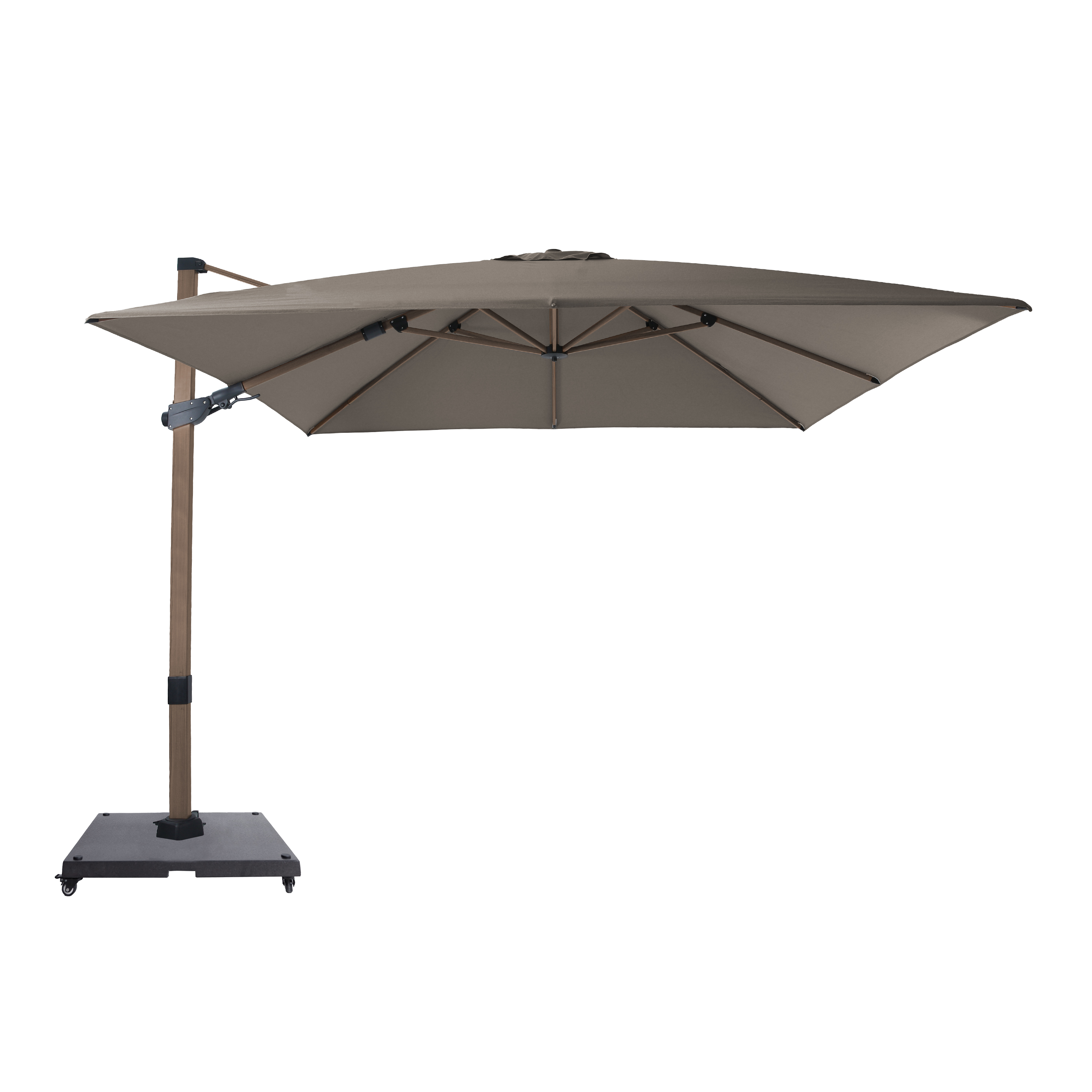 Apollo Ampelschirm 300x300cm Eichenoptik/Taupe – Komplettset