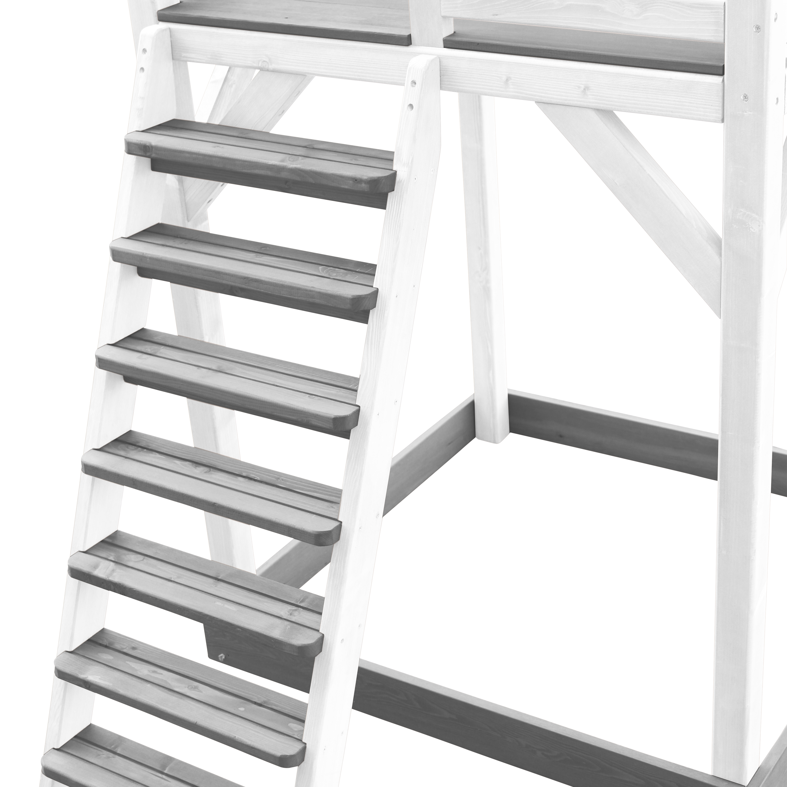 Beach Tower with Double Swing Grey/white - Blue Slide