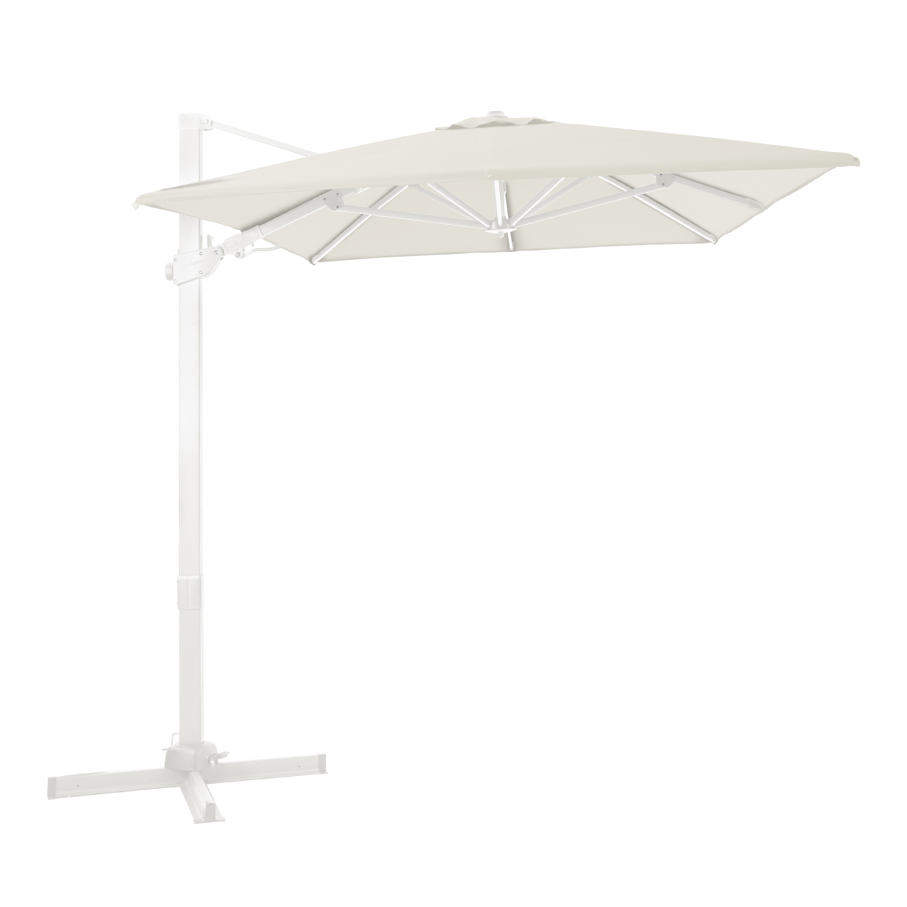 Milad  Parasol déporté Premium 200x300 Blanc/Beige