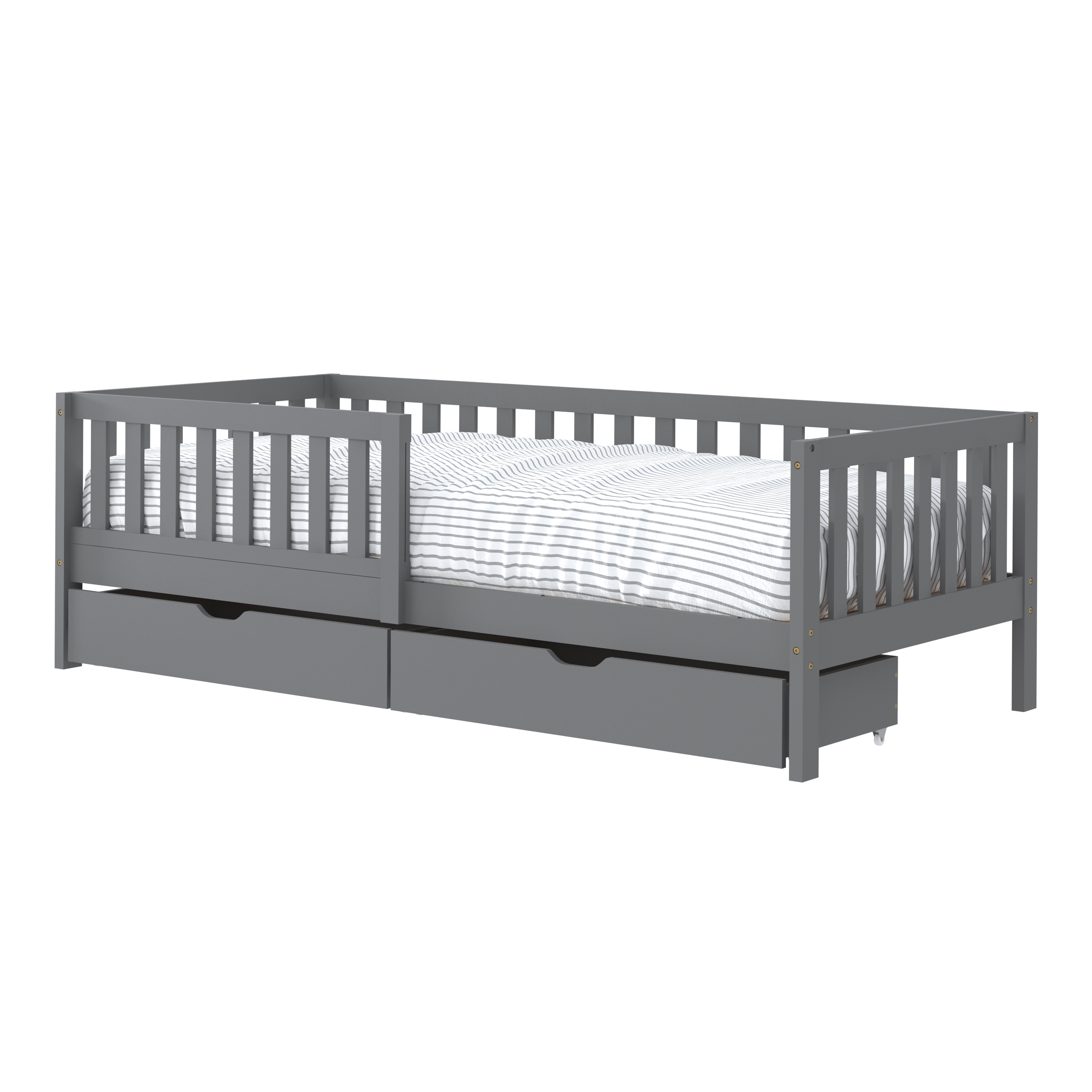 Isa Kids Bed with Storage Drawers Grey – With Mattress