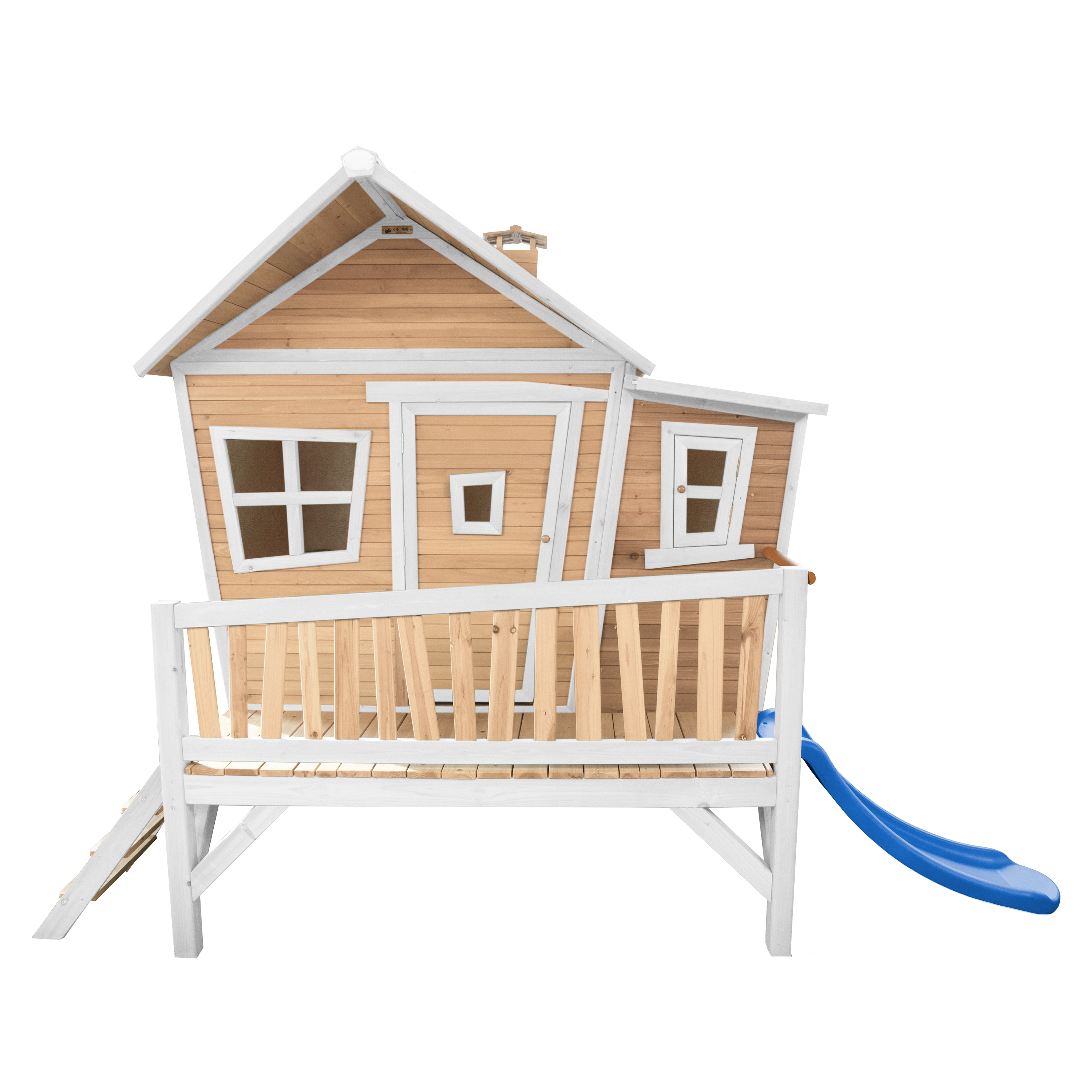 Emma Playhouse Brown/White - Blue Slide