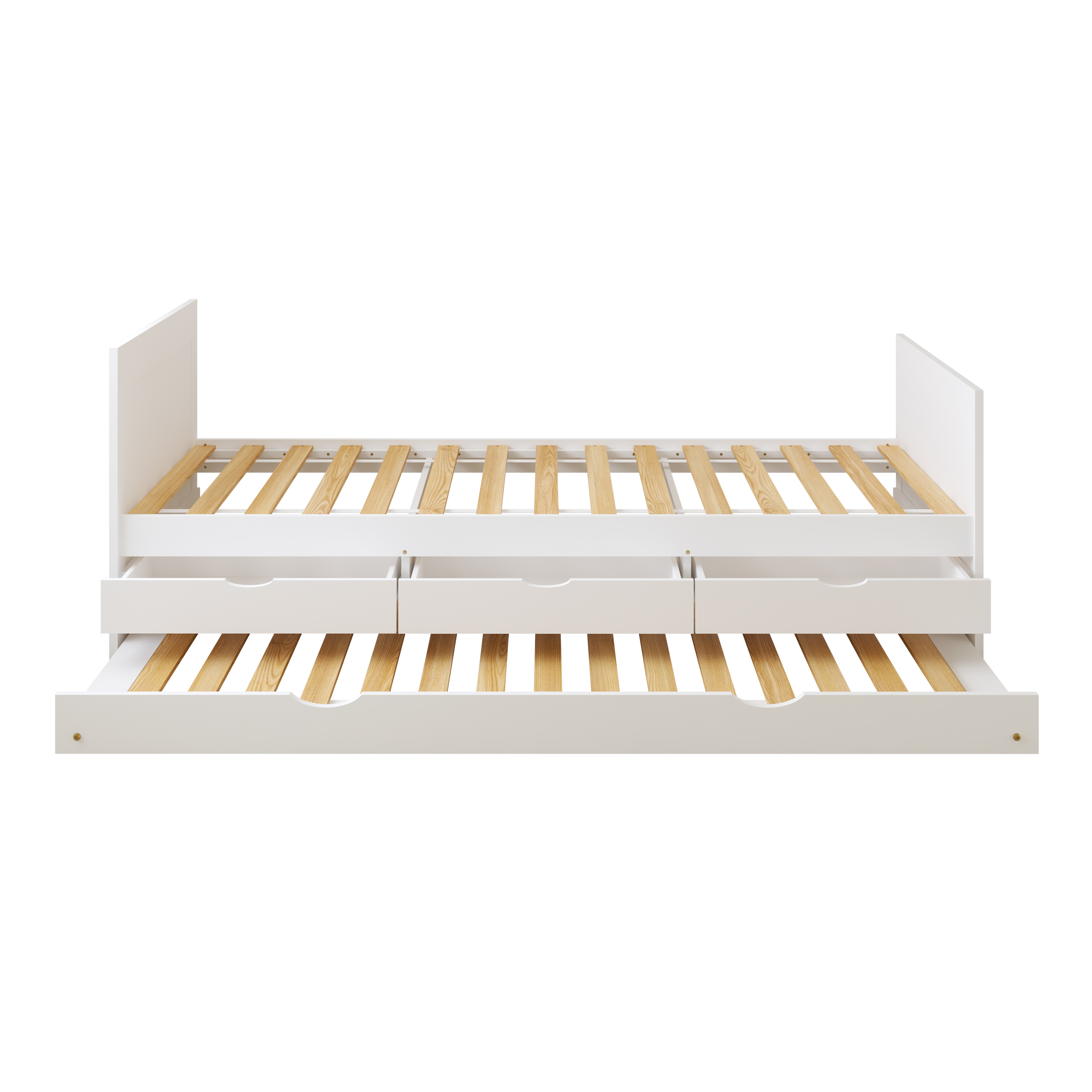 Eli Kids Bed with Trundle White – With Mattress