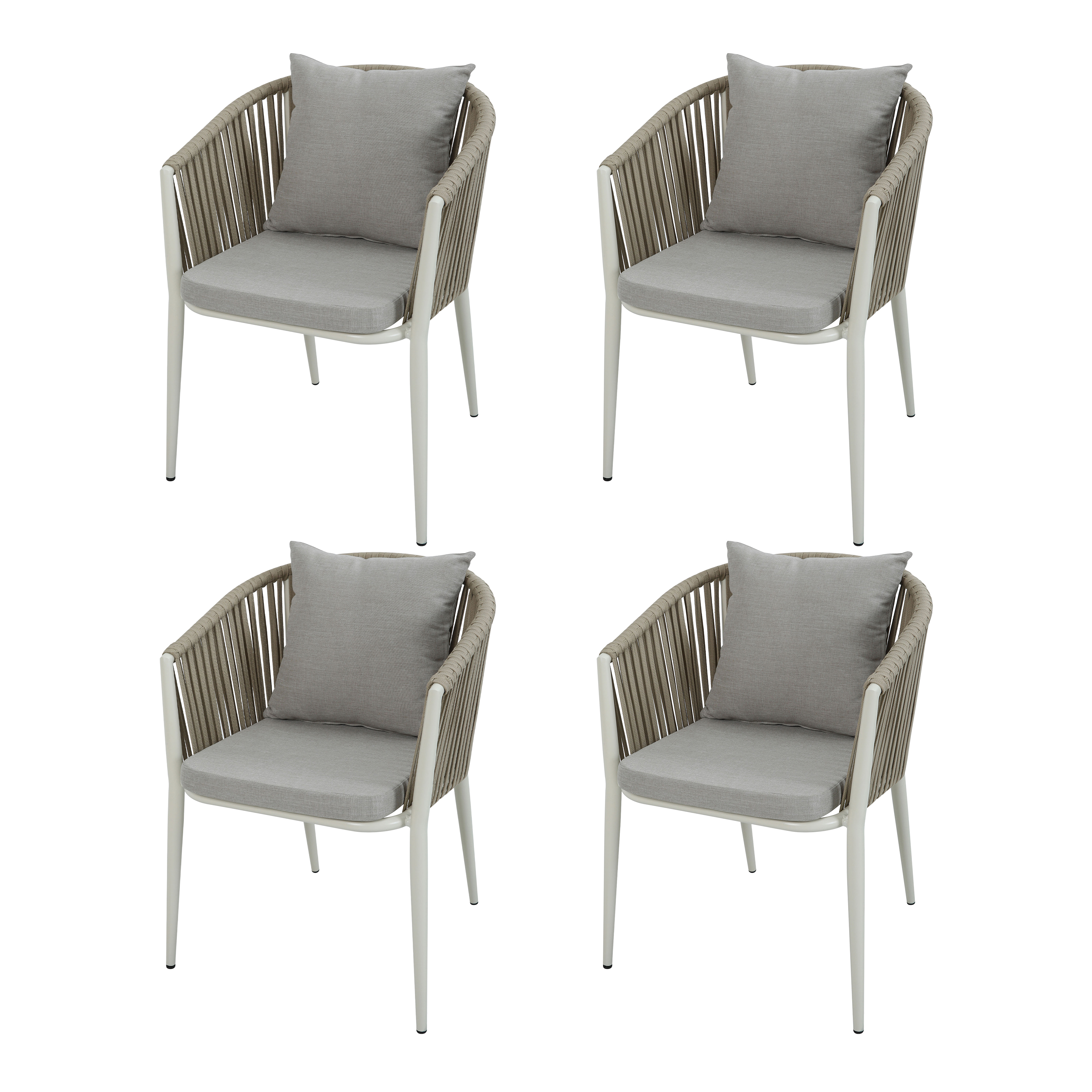 Faye Gartenstühle Beige – Set 4 Stück