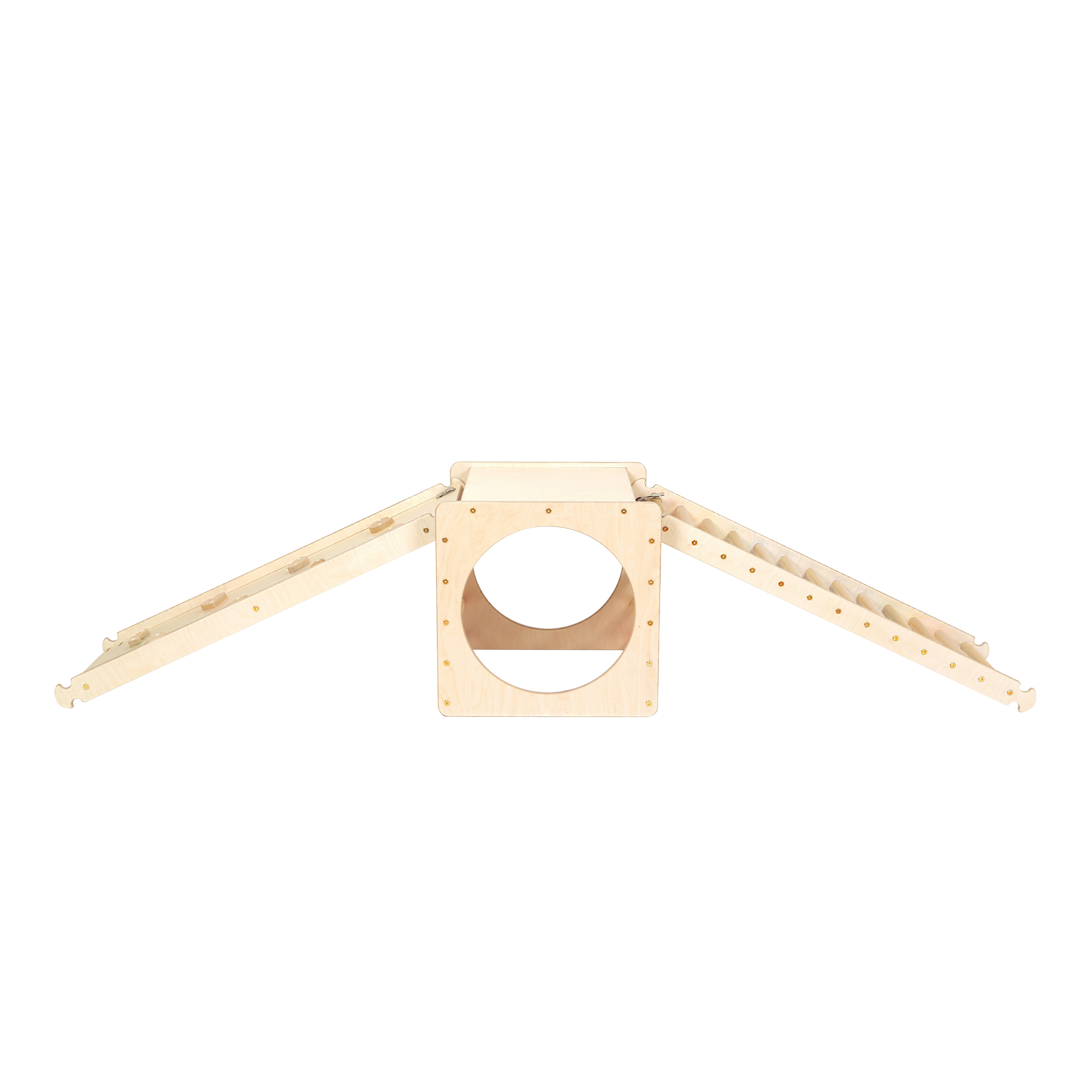 Houten Activiteiten Kubus met Ladder en Klimwand Naturel