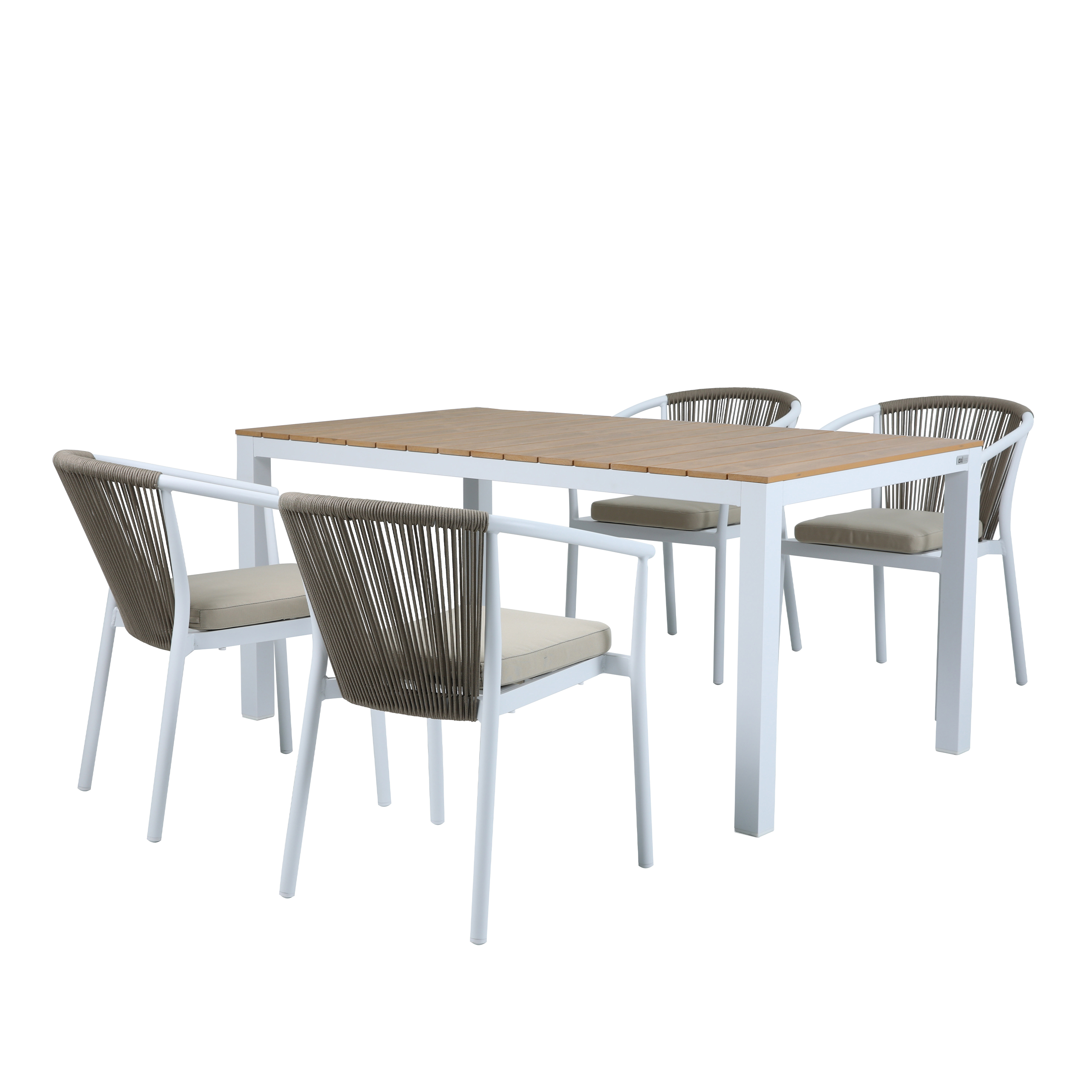 Suvi Table et chaise de jardin avec 4 Chaises blanches /Aspe