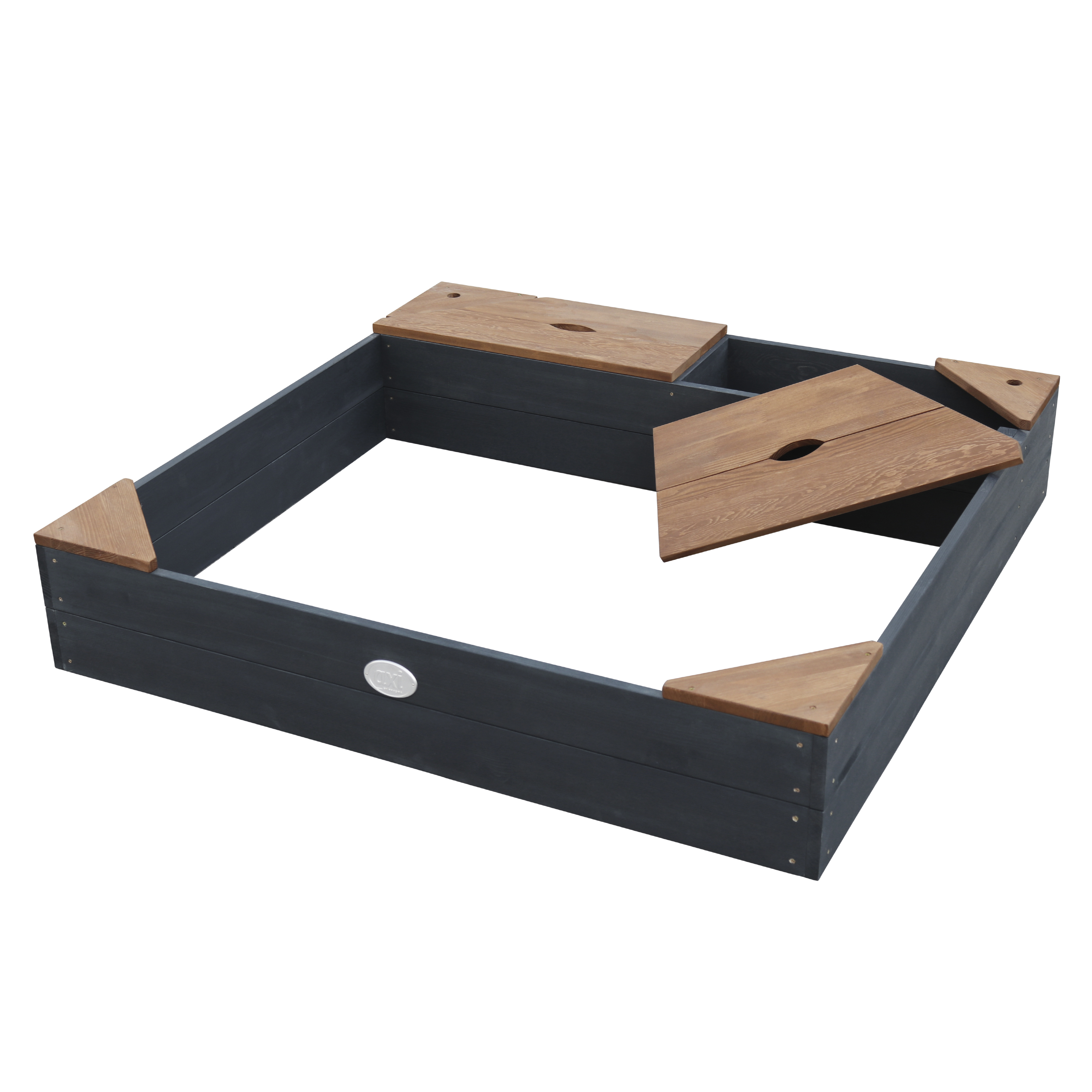 Amy Zandbak met opbergruimte en bankje Antraciet/bruin