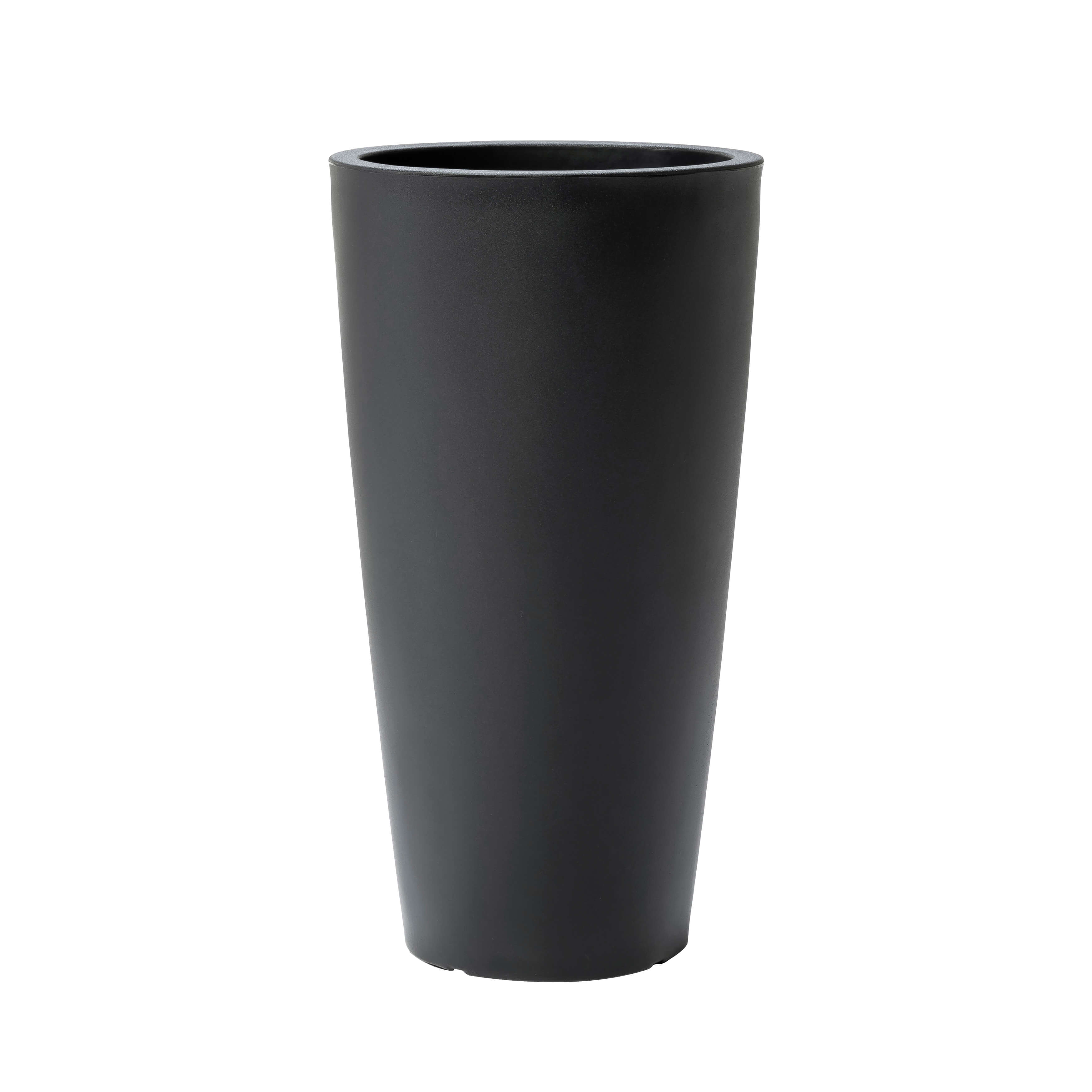 Tremont Tall Round Tapered Planter - Onyx Black