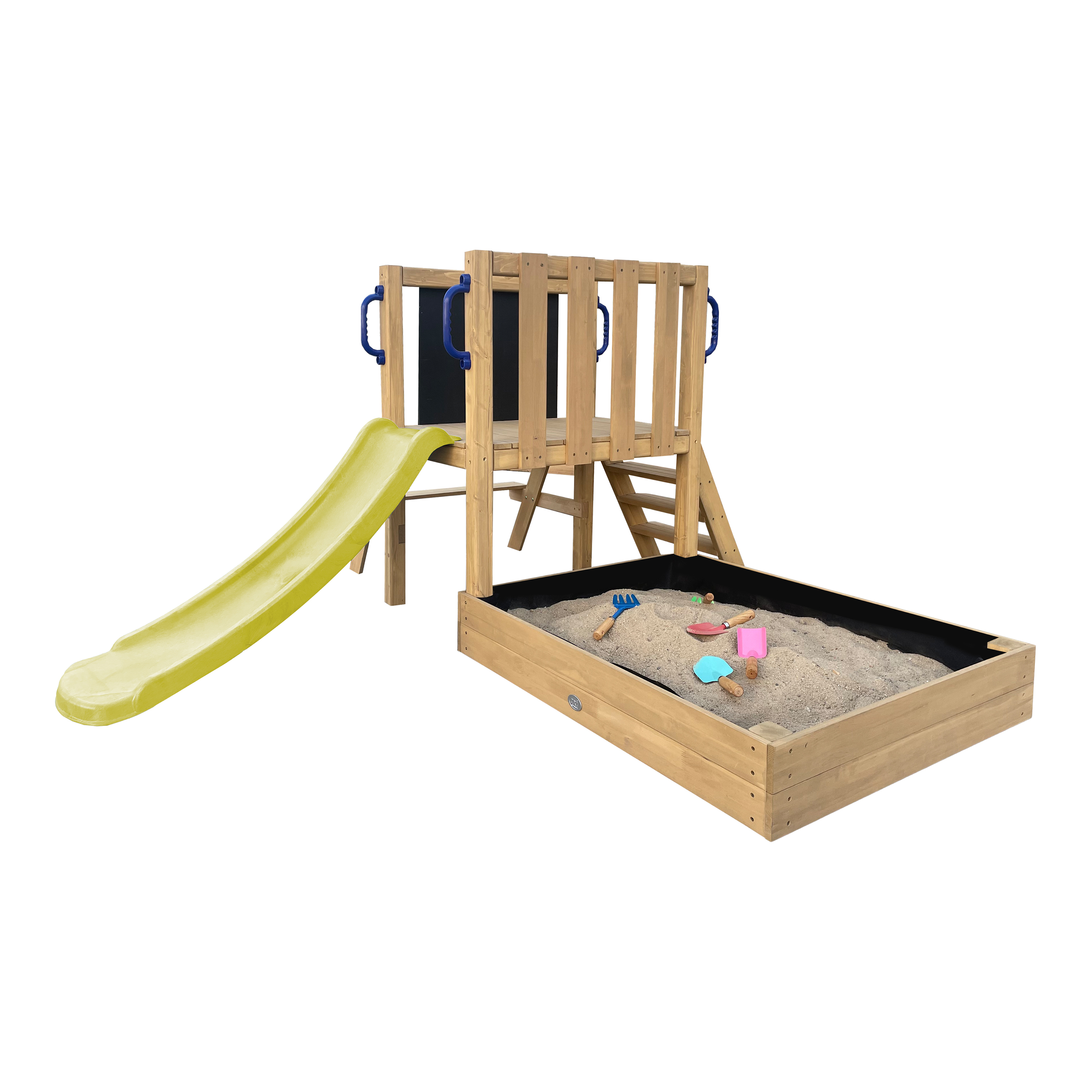 Leah Playtower - Sandbox and Picnic Table - Lime Green Slide