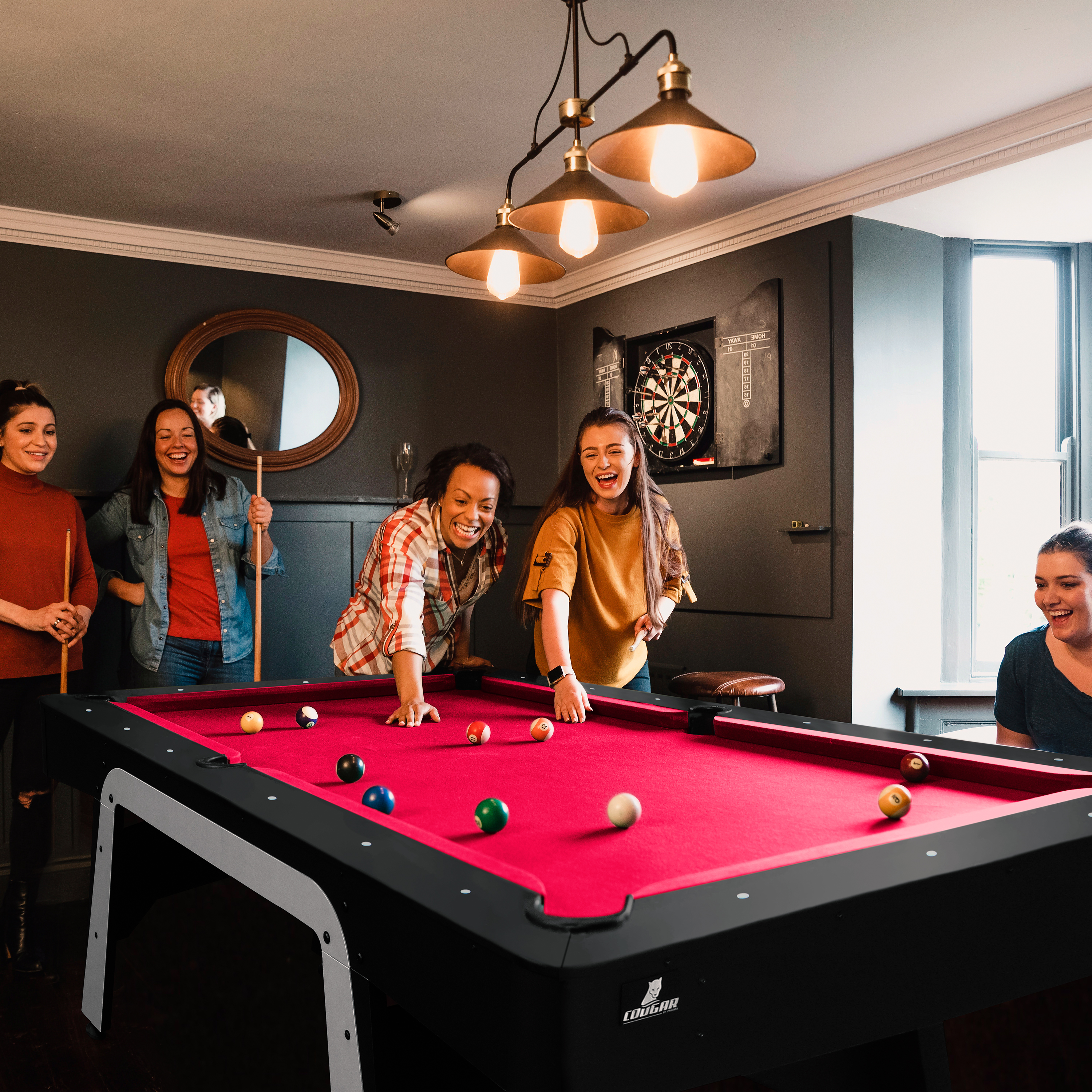 Arch Pro Pooltafel Zwart/rood