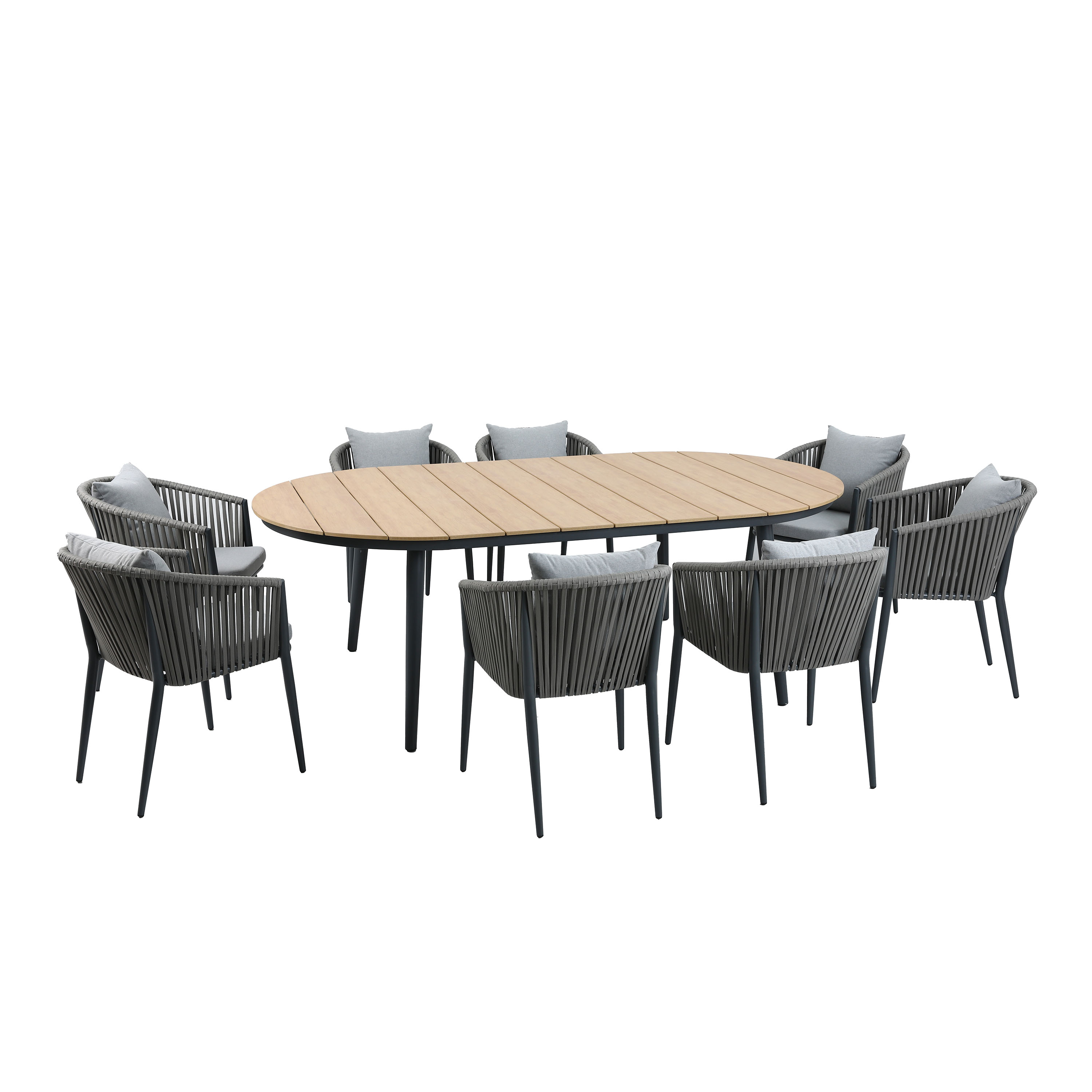 Chay Aluminium Dining Set - Anthracite