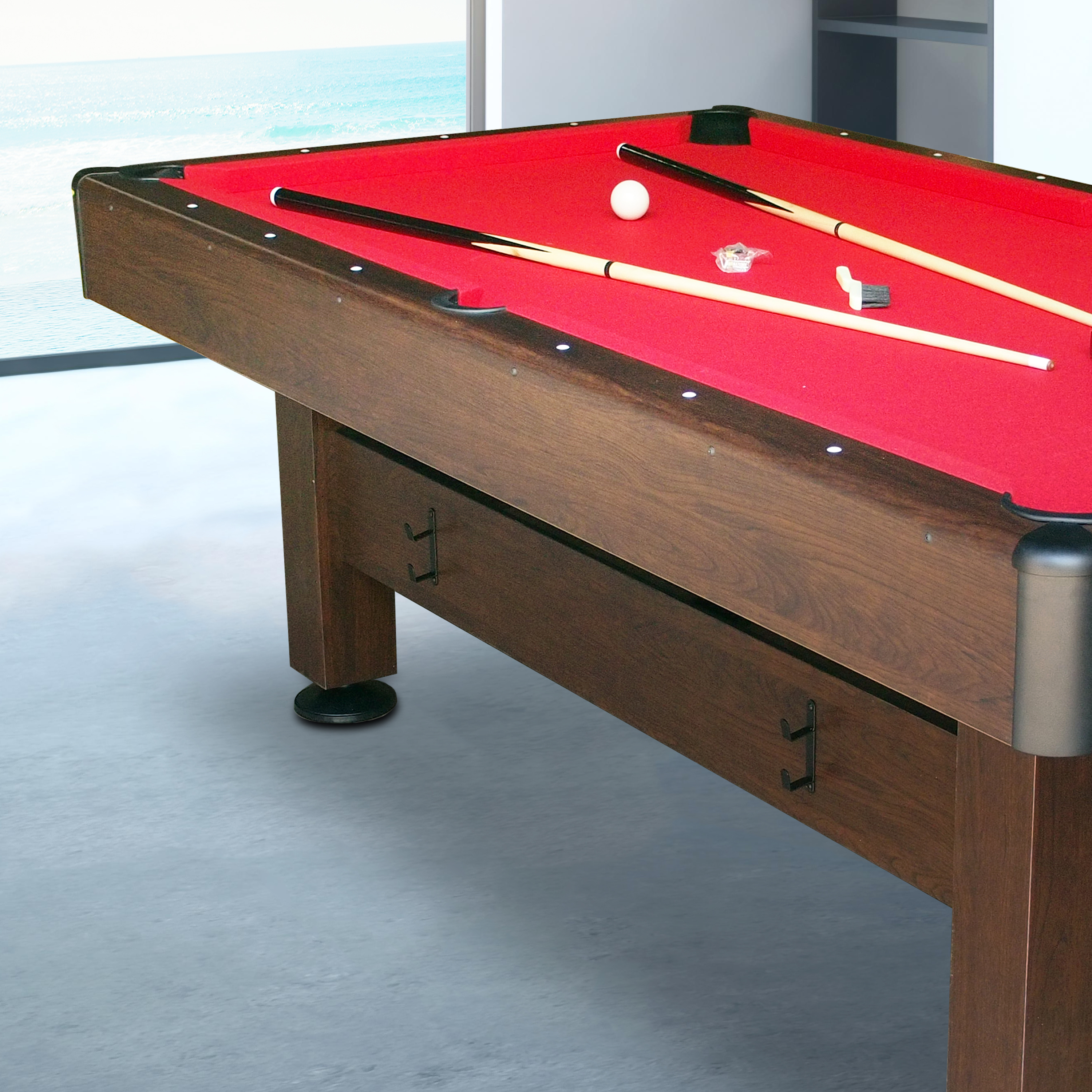 Table de Billard Saphir 6ft marron / rouge pour l'intérieur